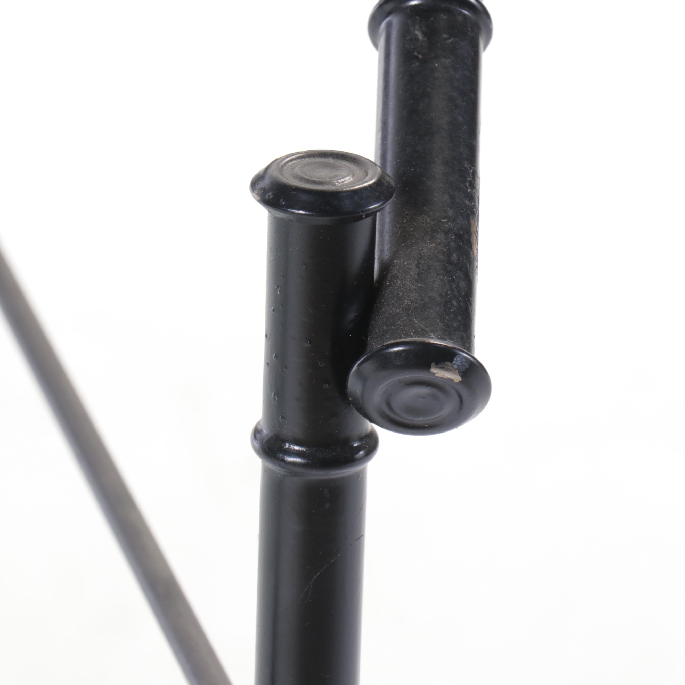 Two-Tiered Bamboo Form Metal Tea Cart with Glass Shelves