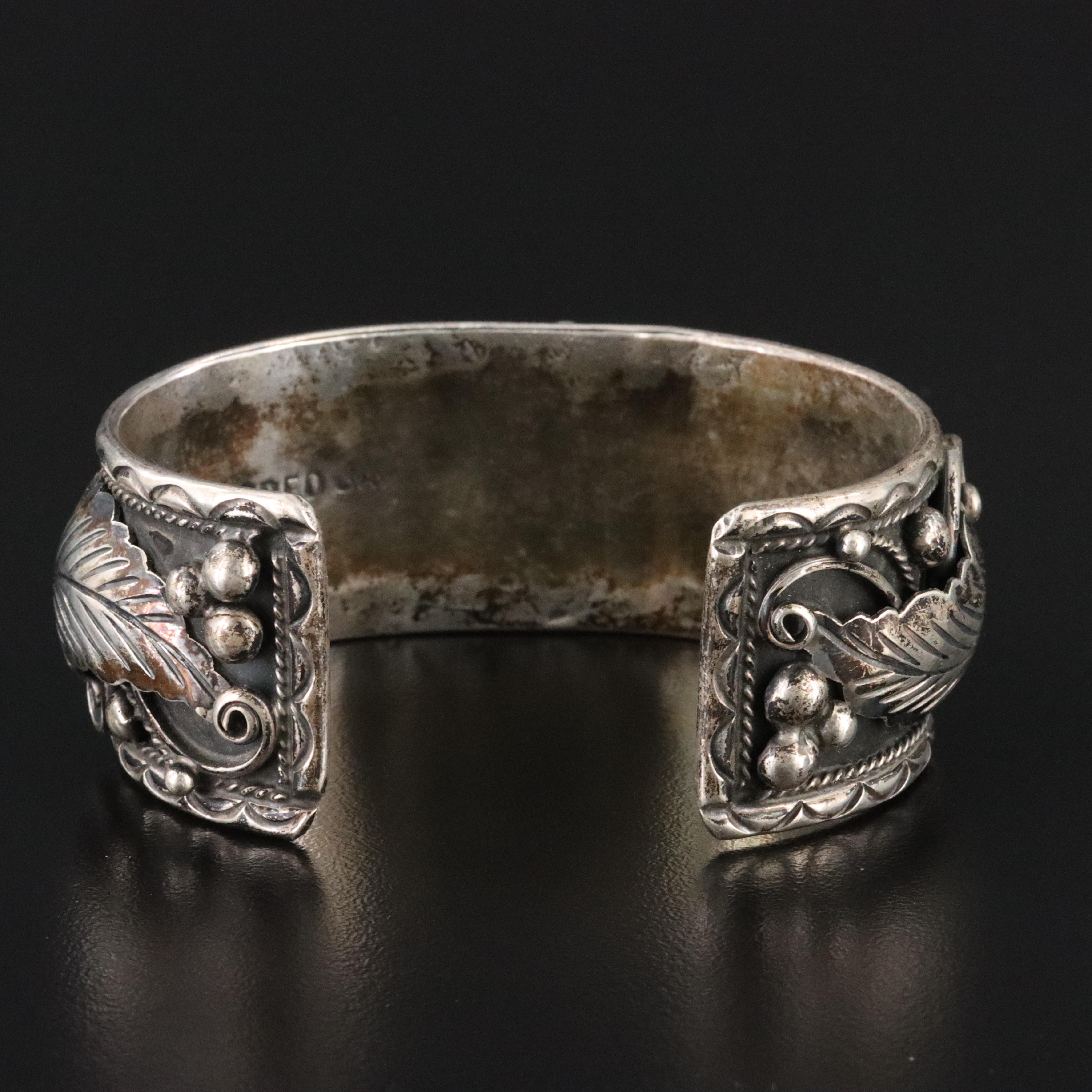 Fred James Navajo Diné Sterling Appliqué Cuff