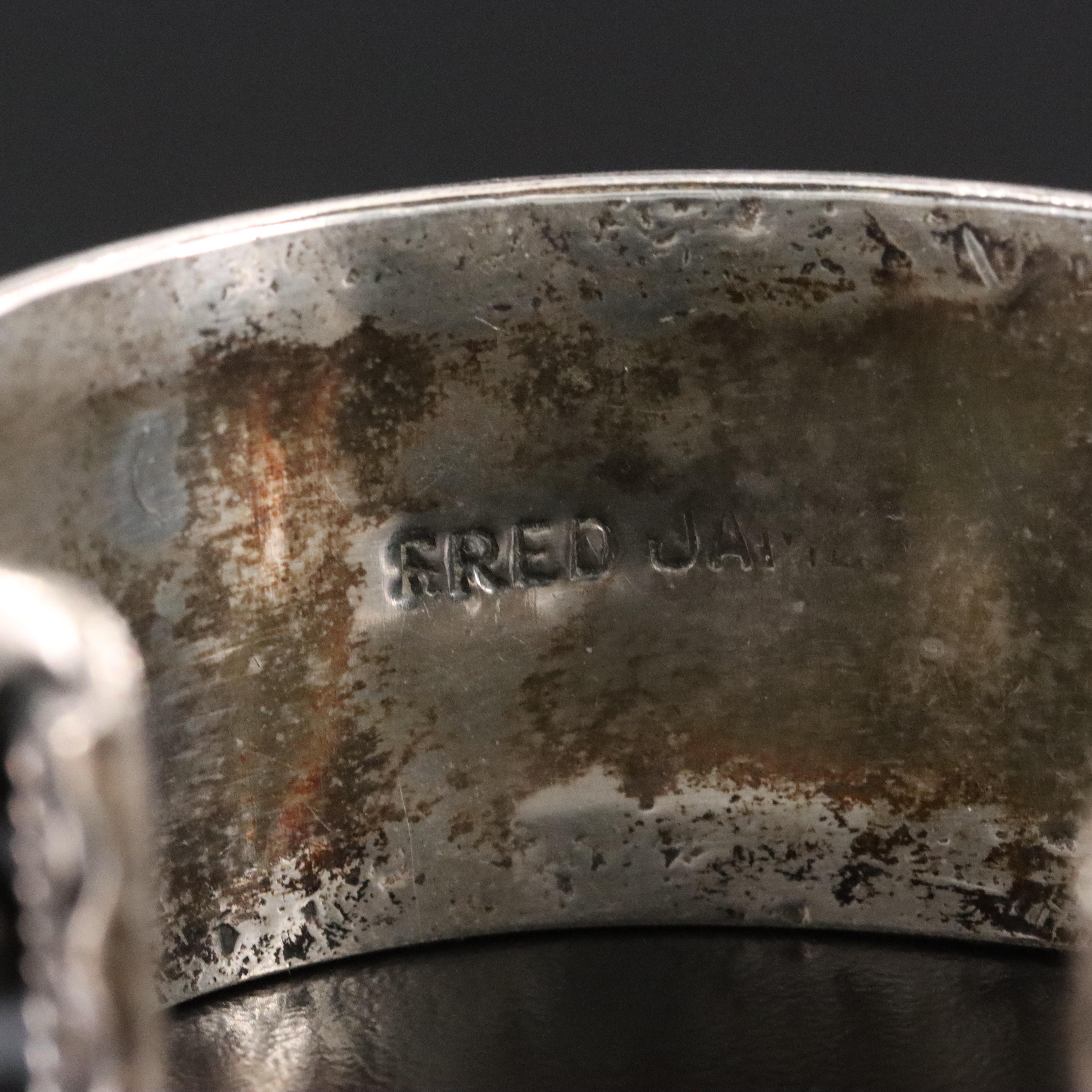 Fred James Navajo Diné Sterling Appliqué Cuff