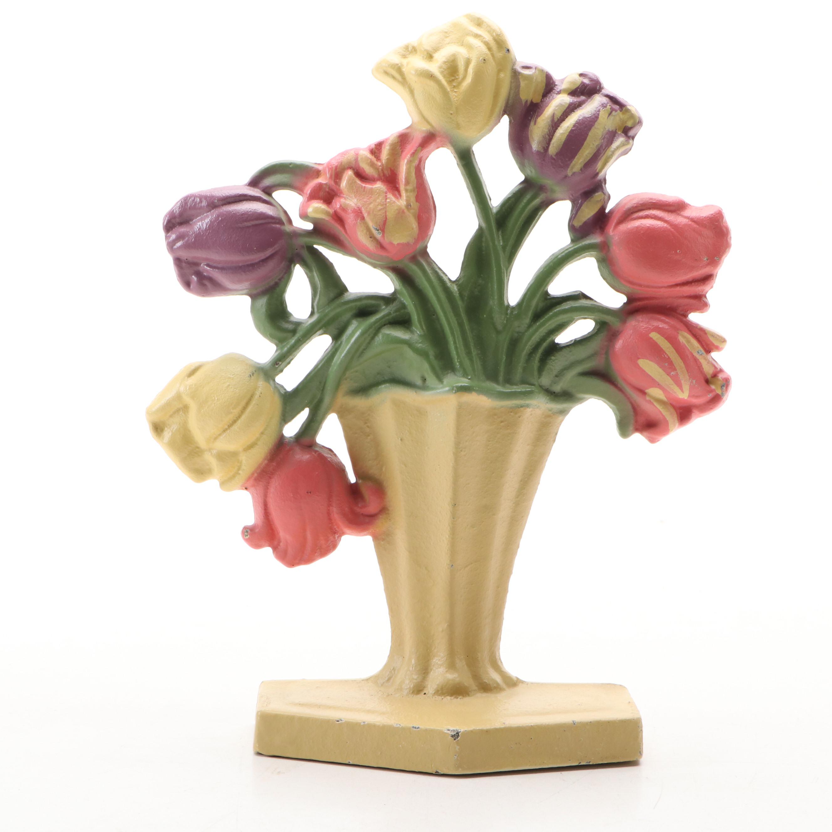 Cast Iron Flower Bouquet Doorstop