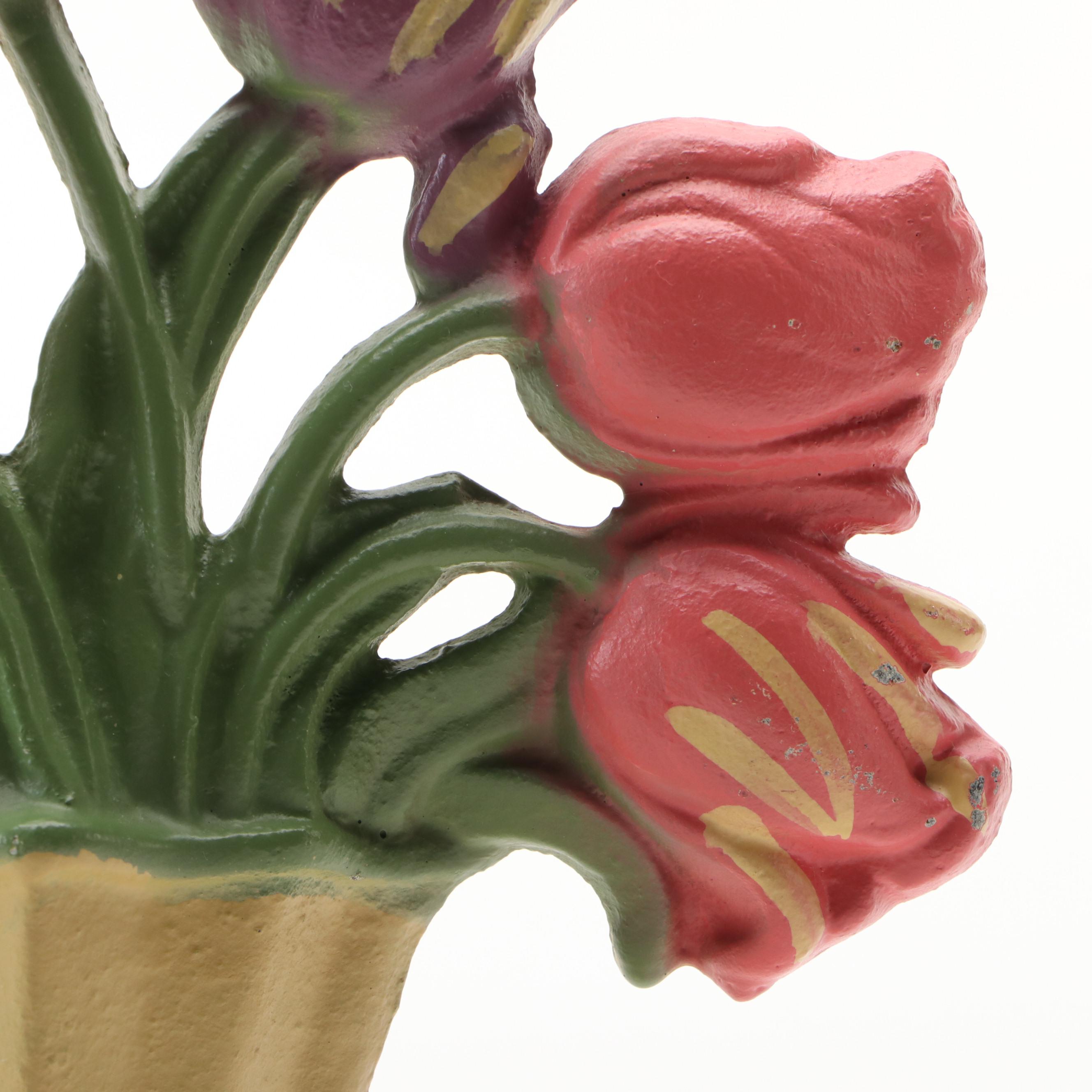 Cast Iron Flower Bouquet Doorstop