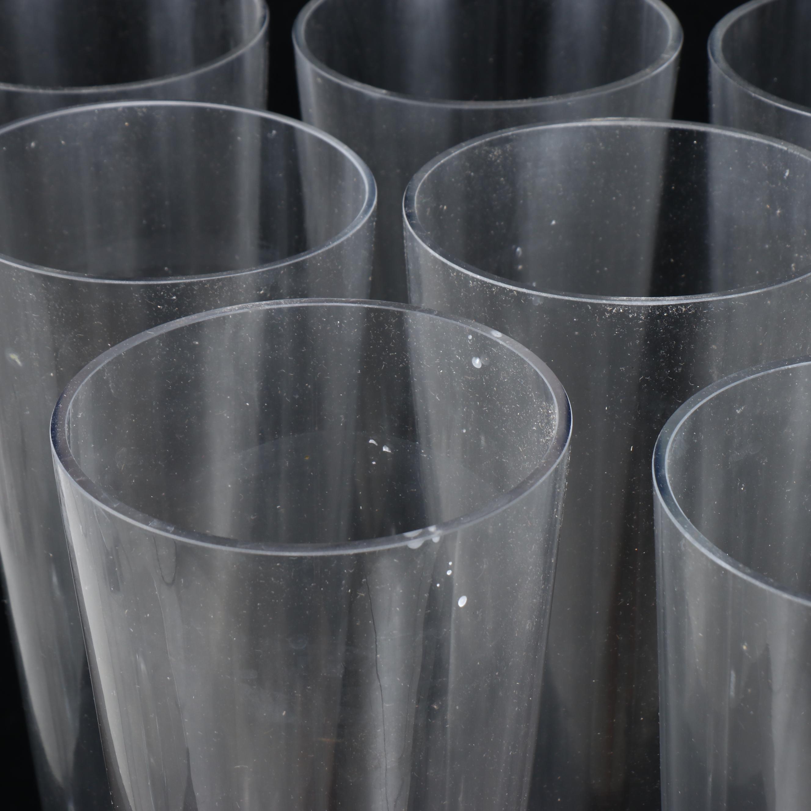 Tall Clear Glass Trumpet Vases