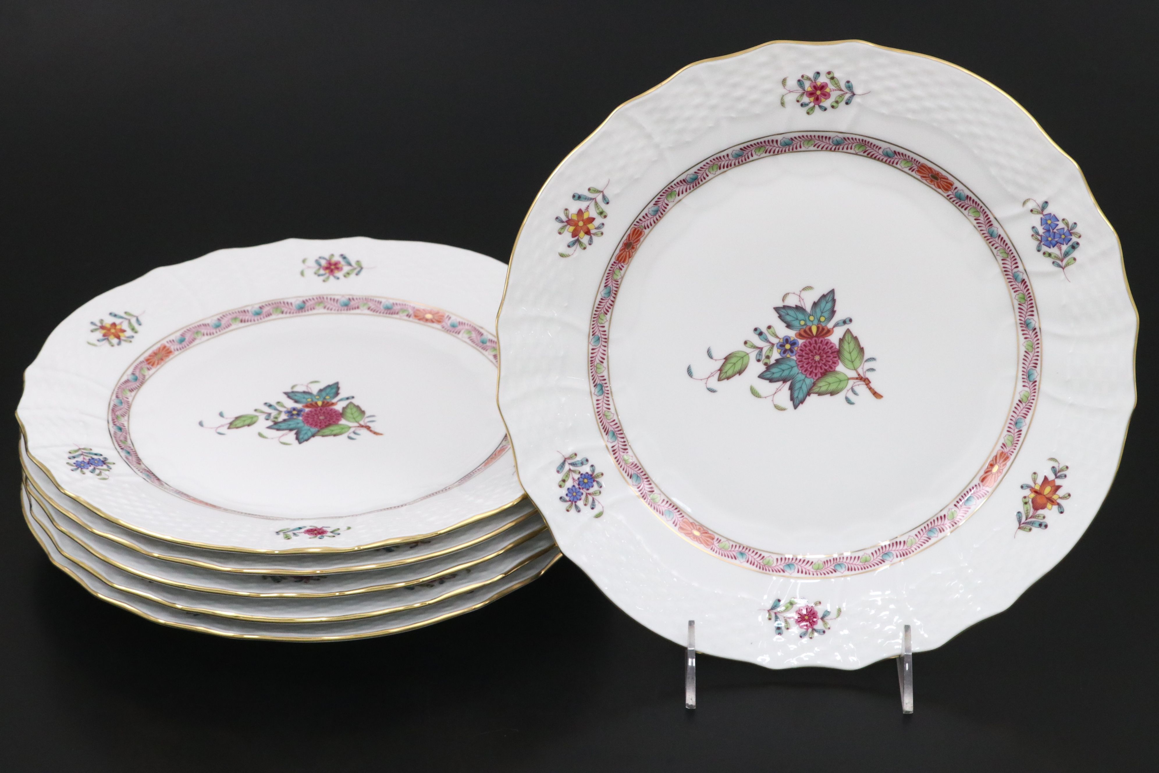Herend Porcelain "Chinese Bouquet" Dinner Plates