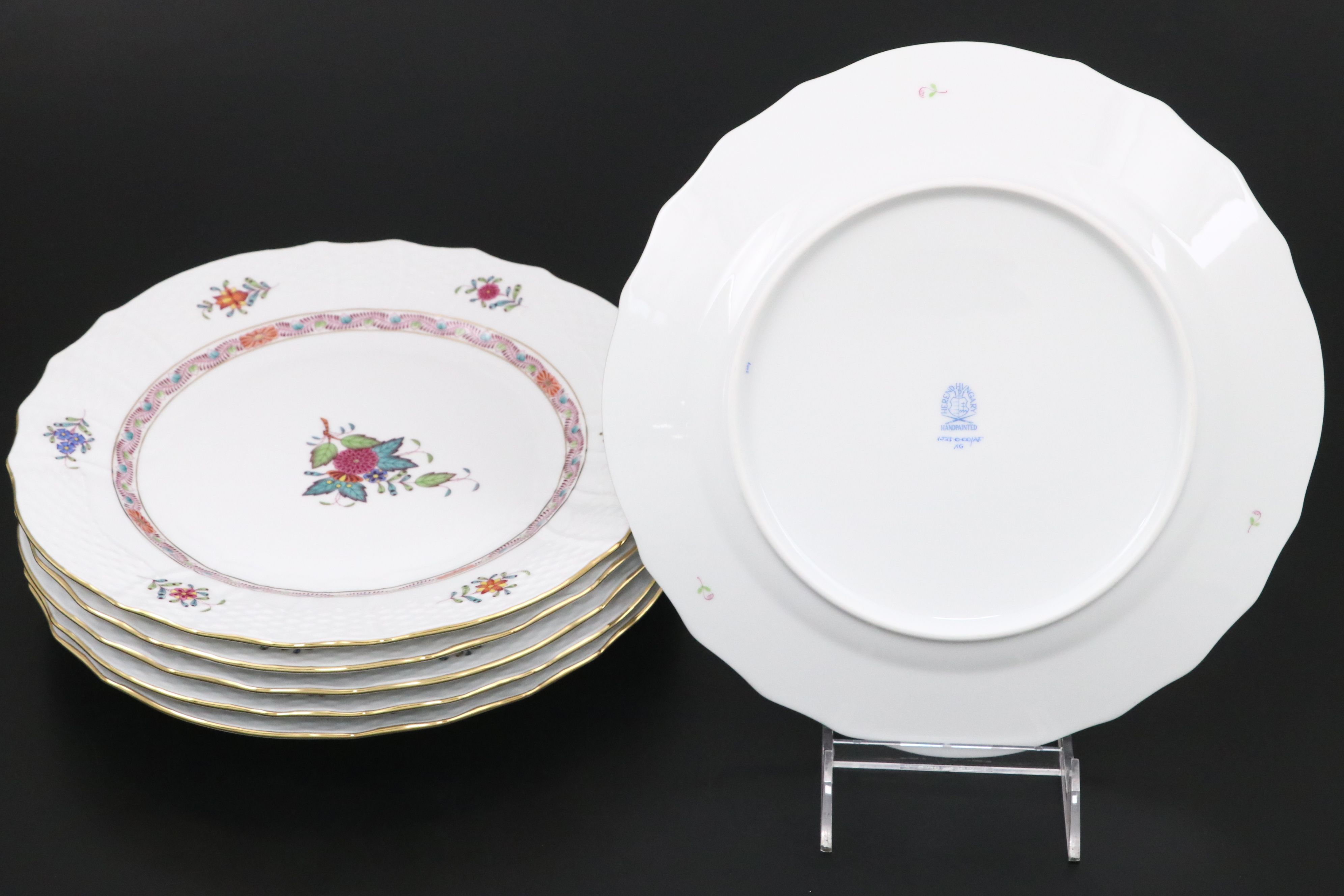 Herend Porcelain "Chinese Bouquet" Dinner Plates