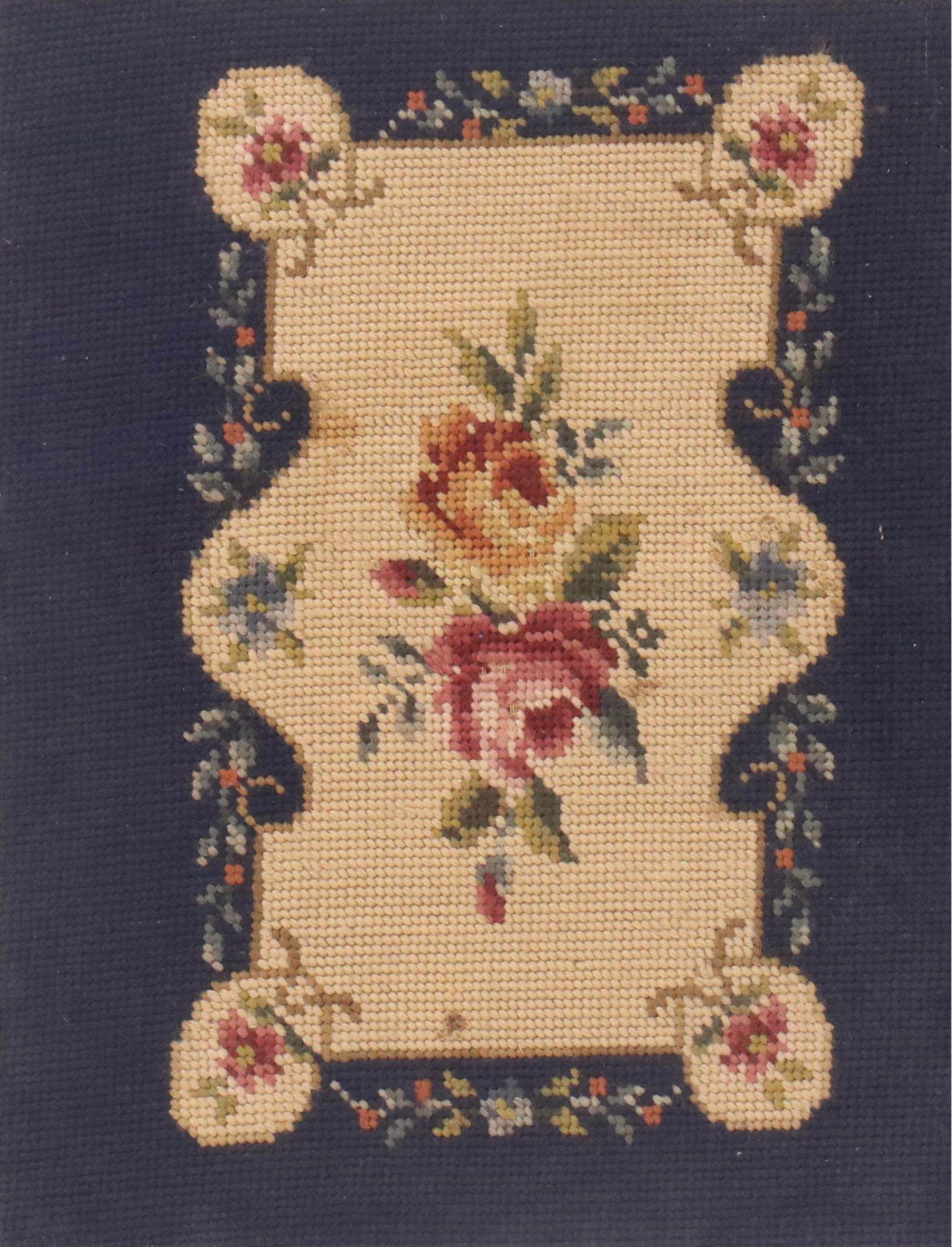 Framed Ukranian Needlepoint with Floral Motif