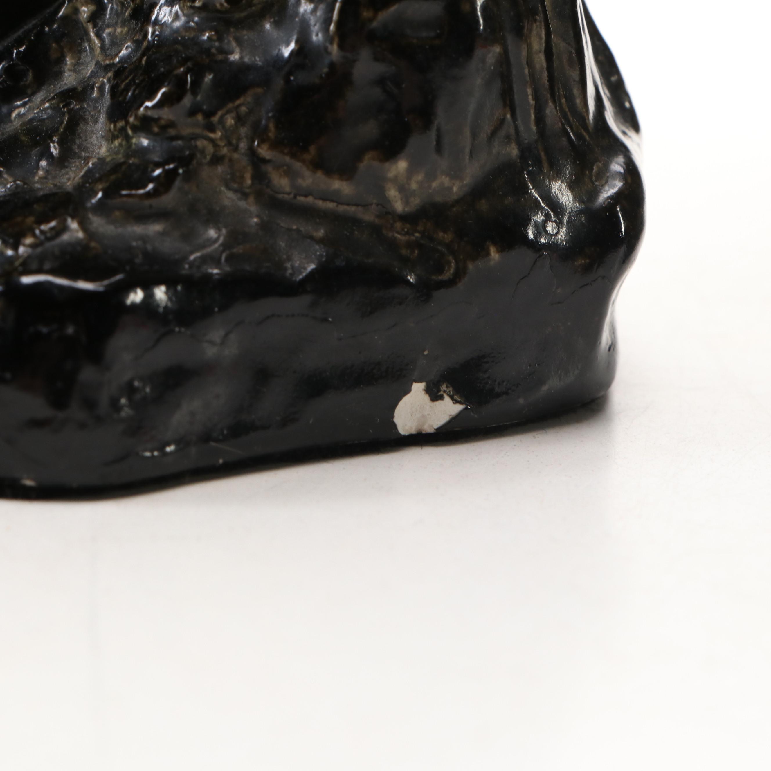 Rococo Style Painted Chalkware Children Gathering Flowers Figurines