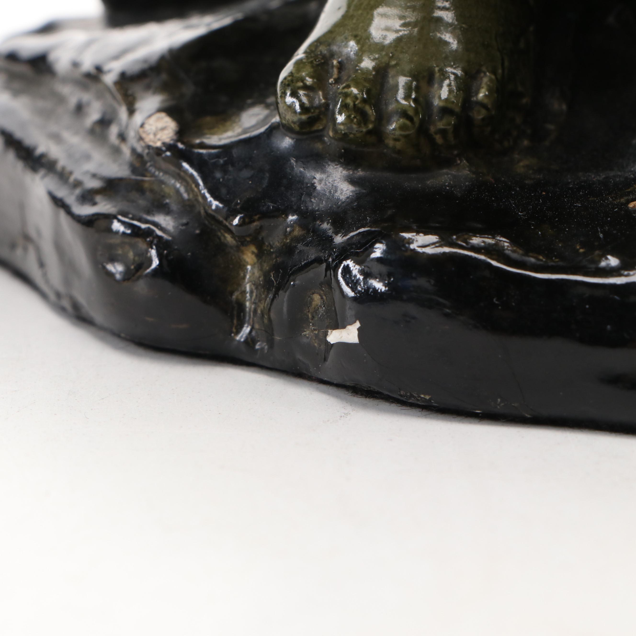 Rococo Style Painted Chalkware Children Gathering Flowers Figurines