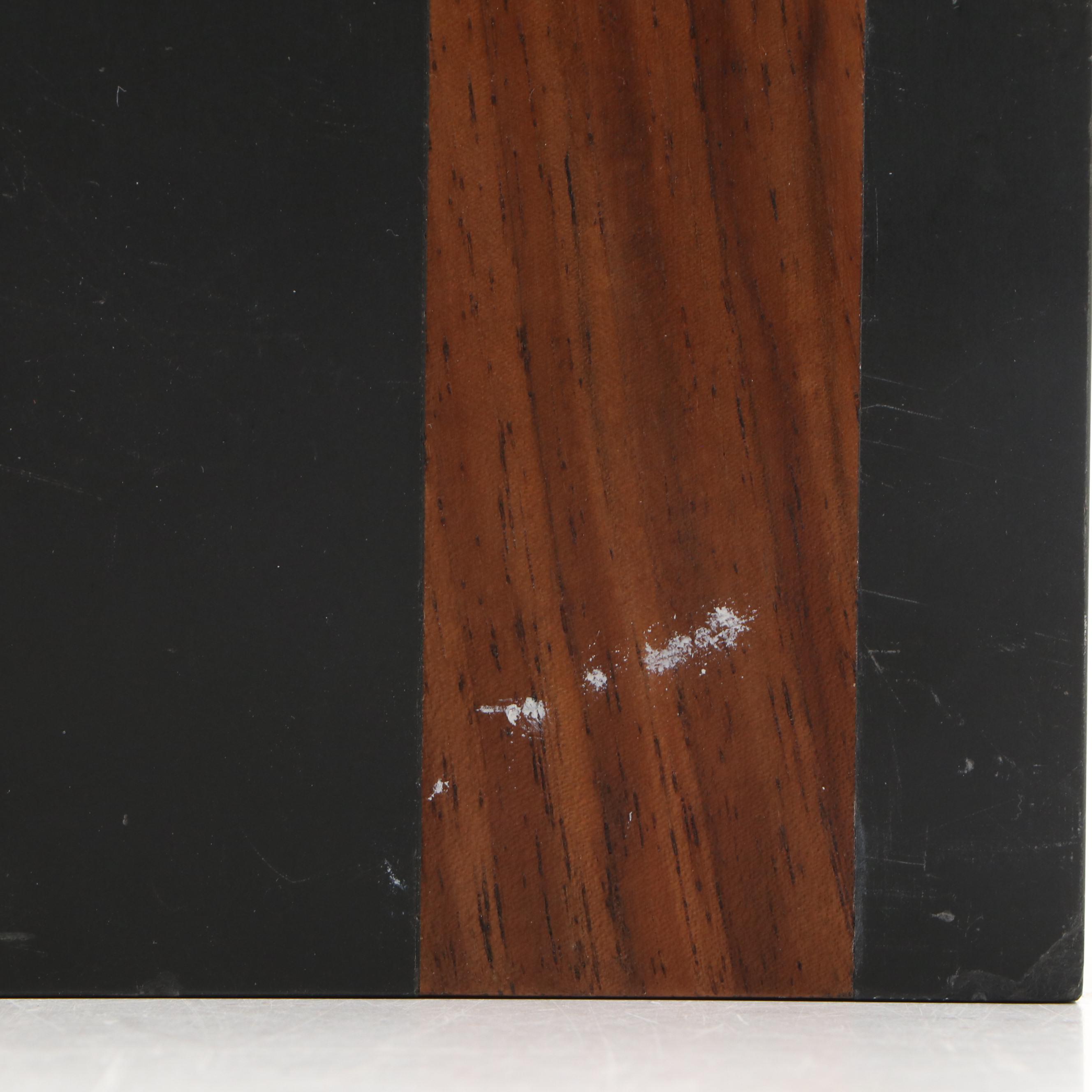 Harpswell House Style Mid Century Modern Slate and Walnut Bookends