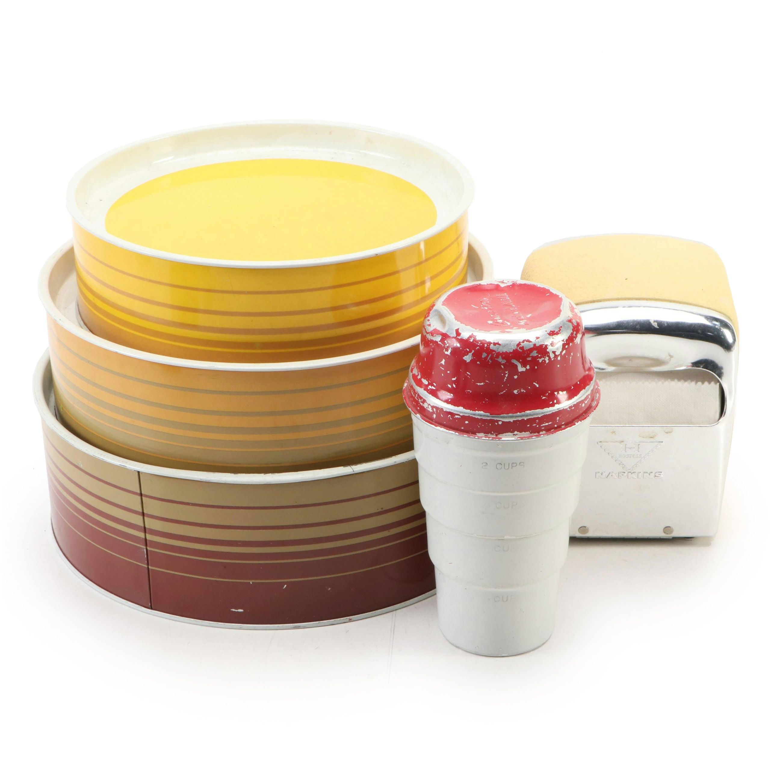 GT Designs English Canister Set with Carnation Malt Shaker and Napkin Holder