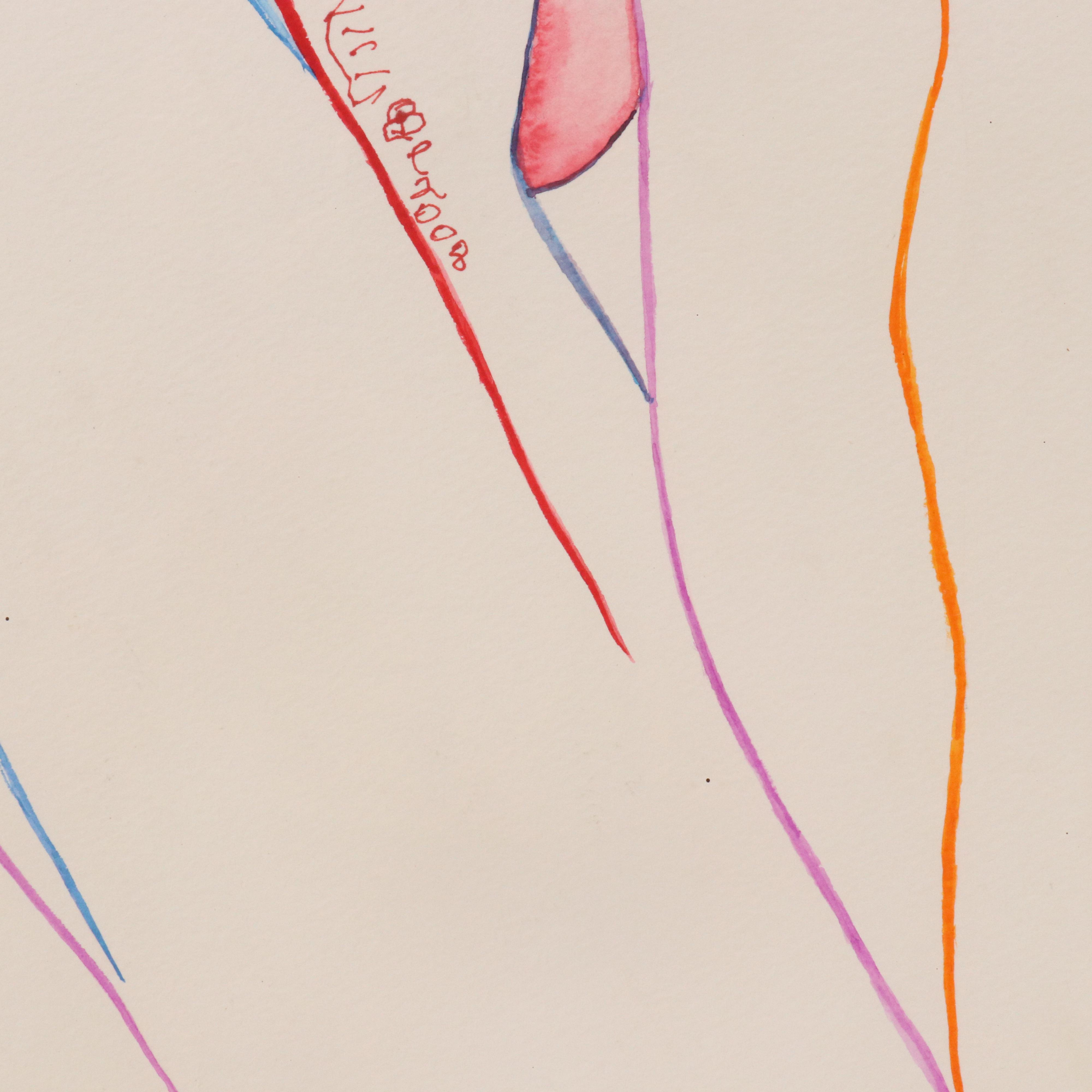 Gestural Abstract Figurative Watercolor Painting, 2008