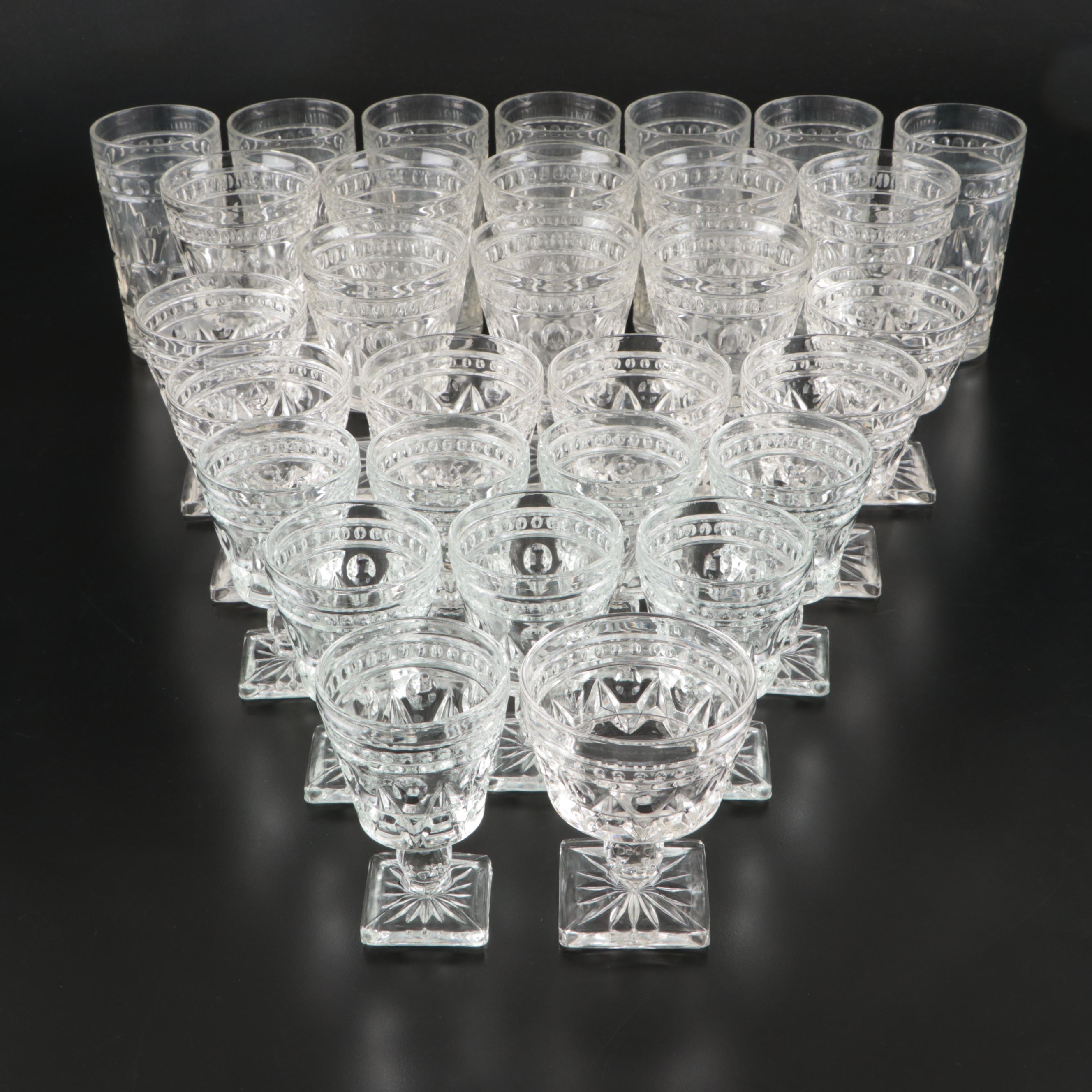 Colony Glass "Park Lane Clear" Tumblers and Glassware, Mid to Late 20th Century