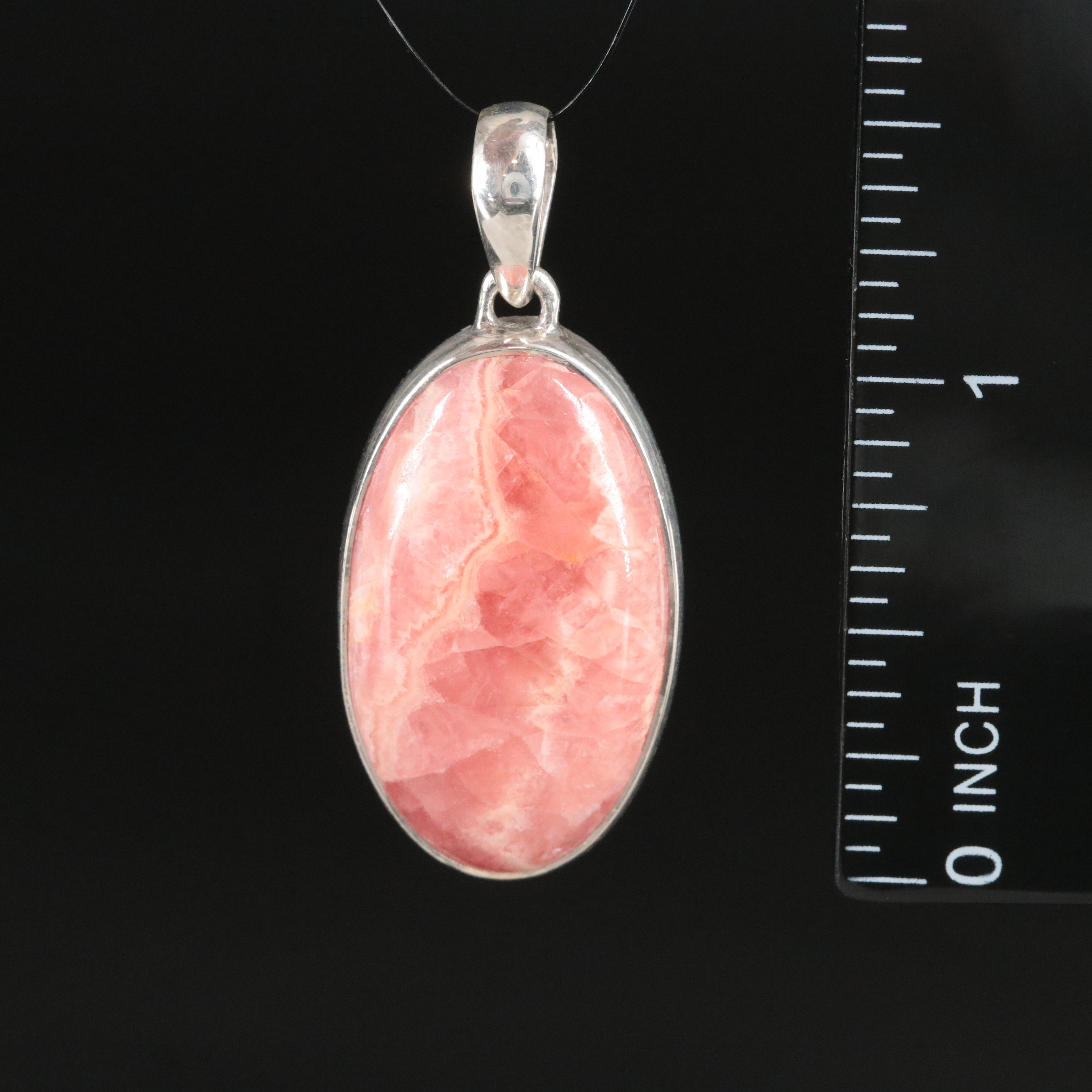 Sterling Rhodochrosite Pendant