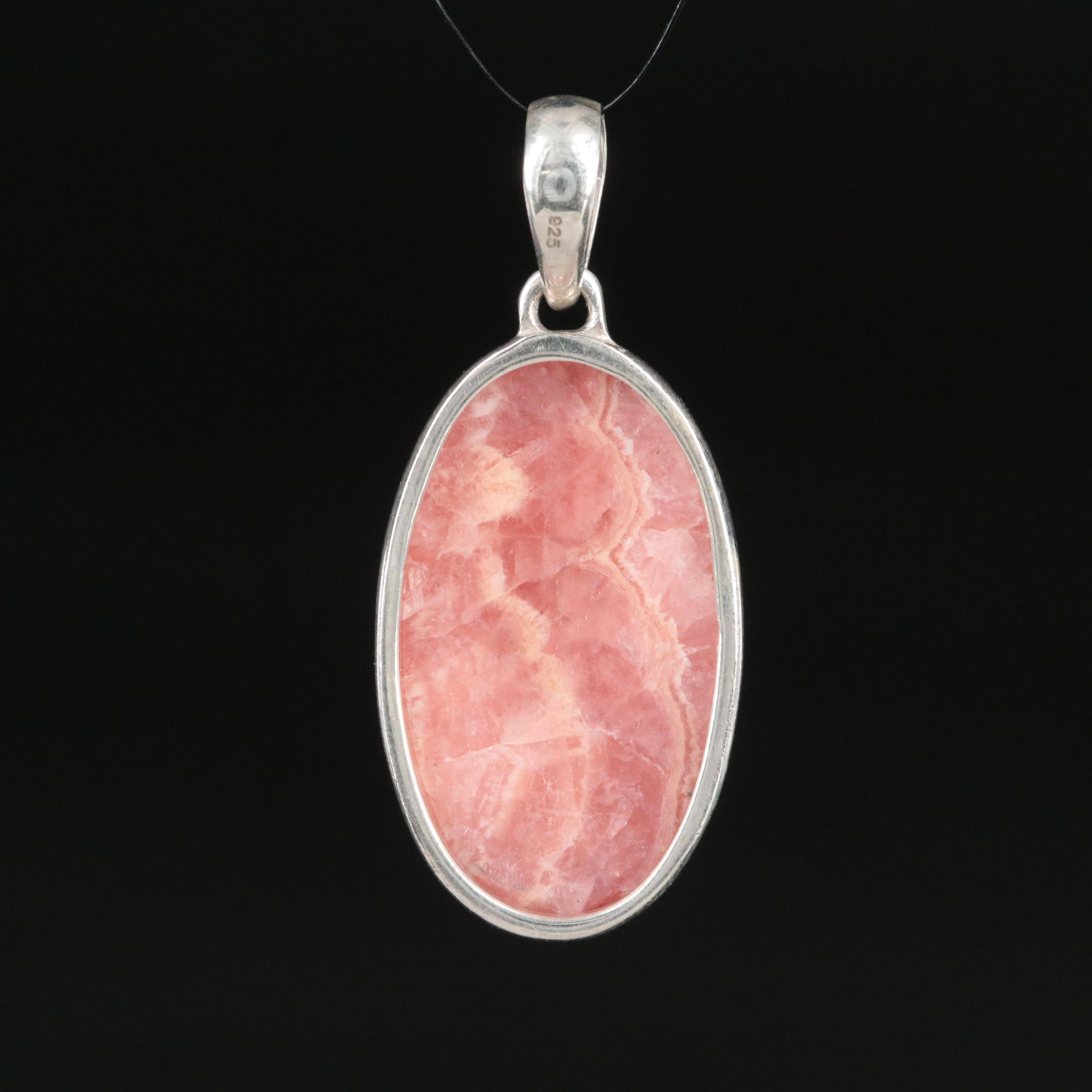 Sterling Rhodochrosite Pendant