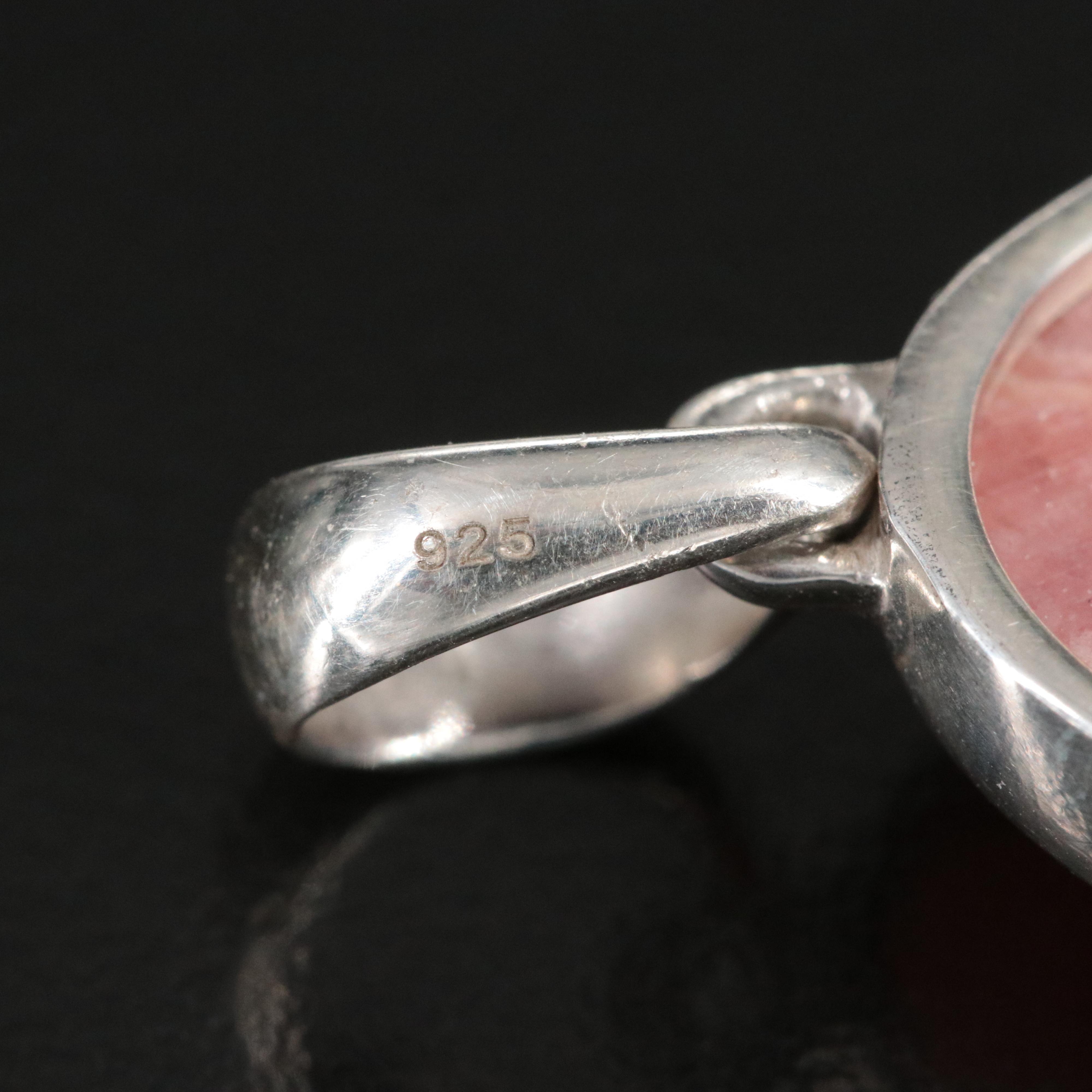 Sterling Rhodochrosite Pendant