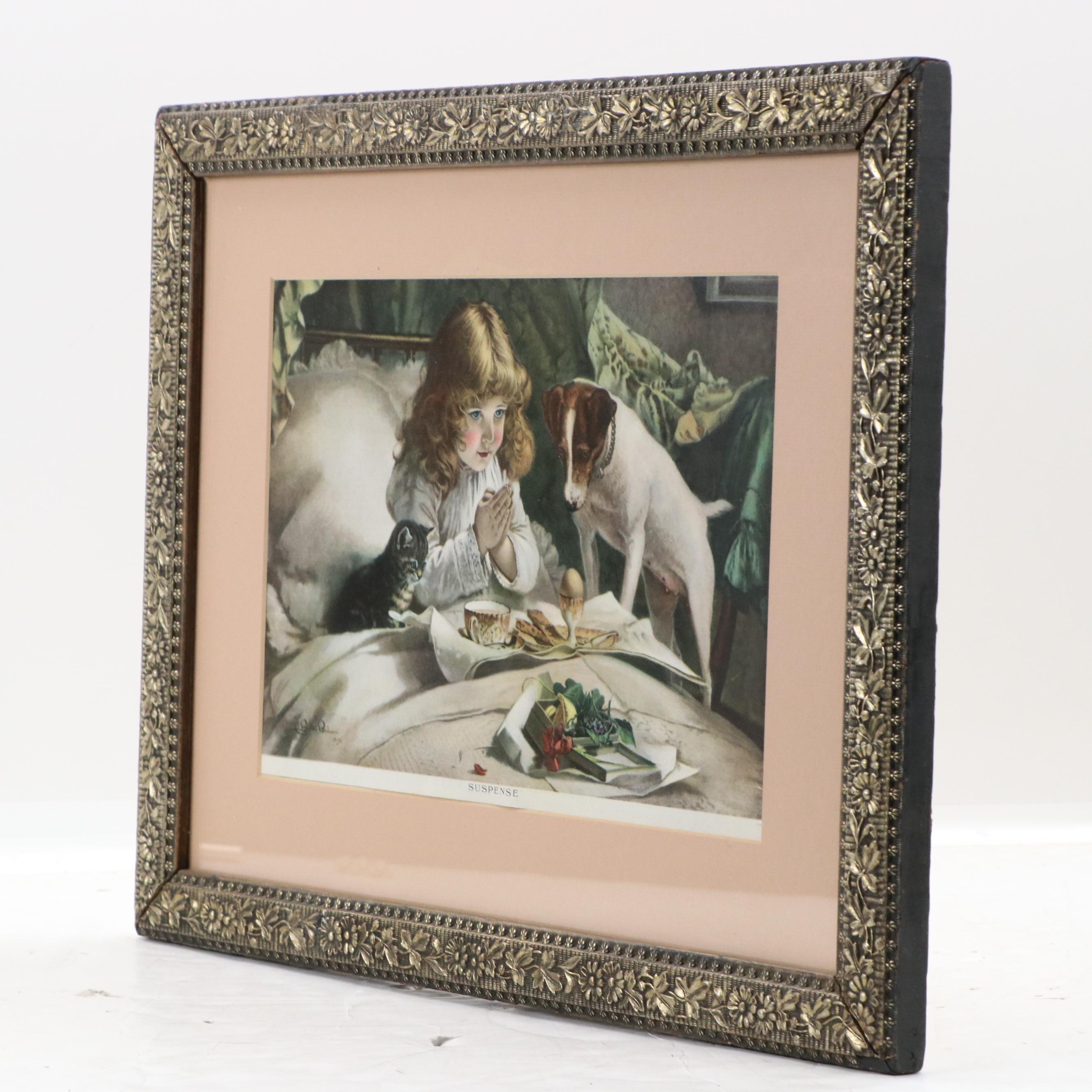 Halftone After Charles Burton Barber "Suspense"