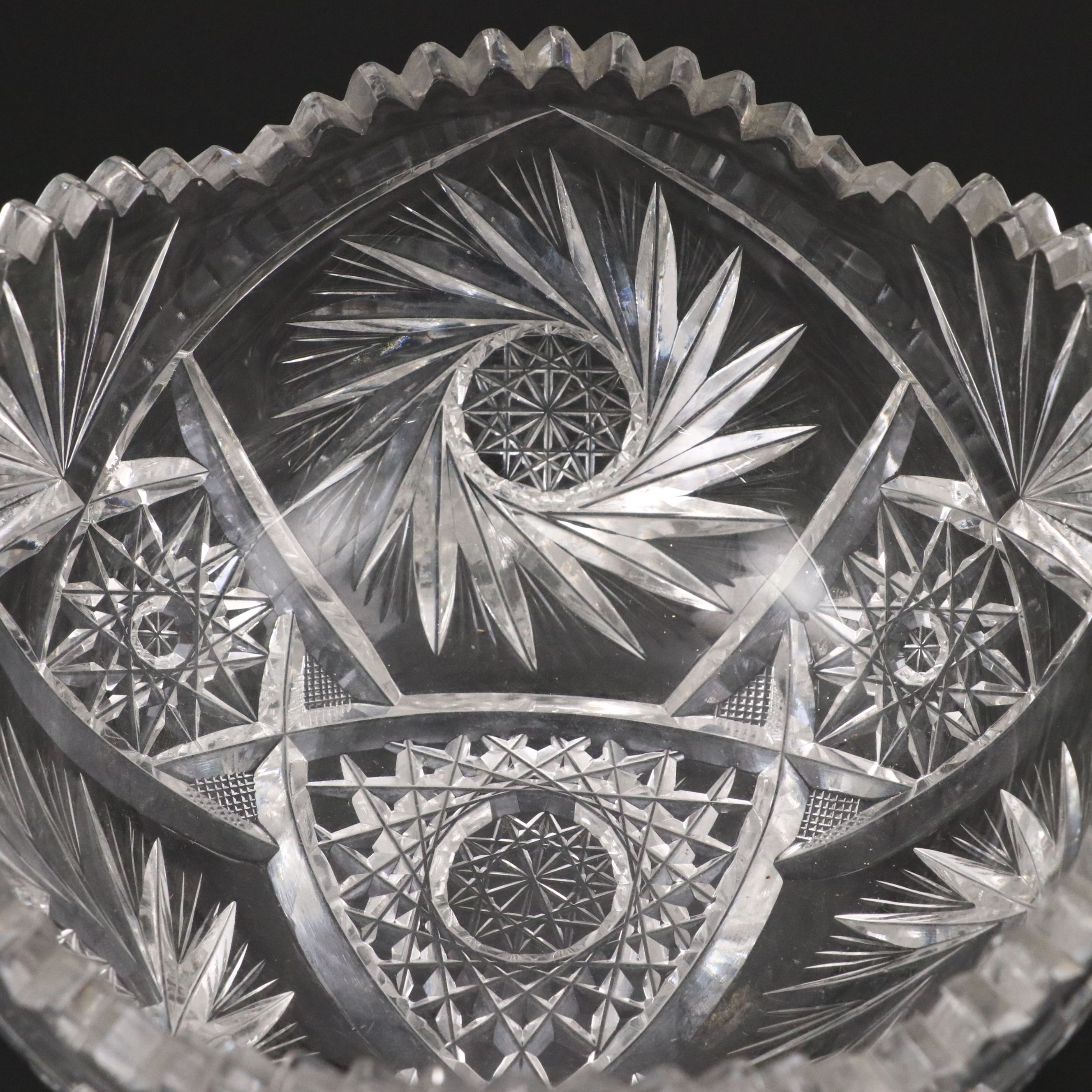 American Brilliant Style Cut Glass Compote and Other Serving Pieces