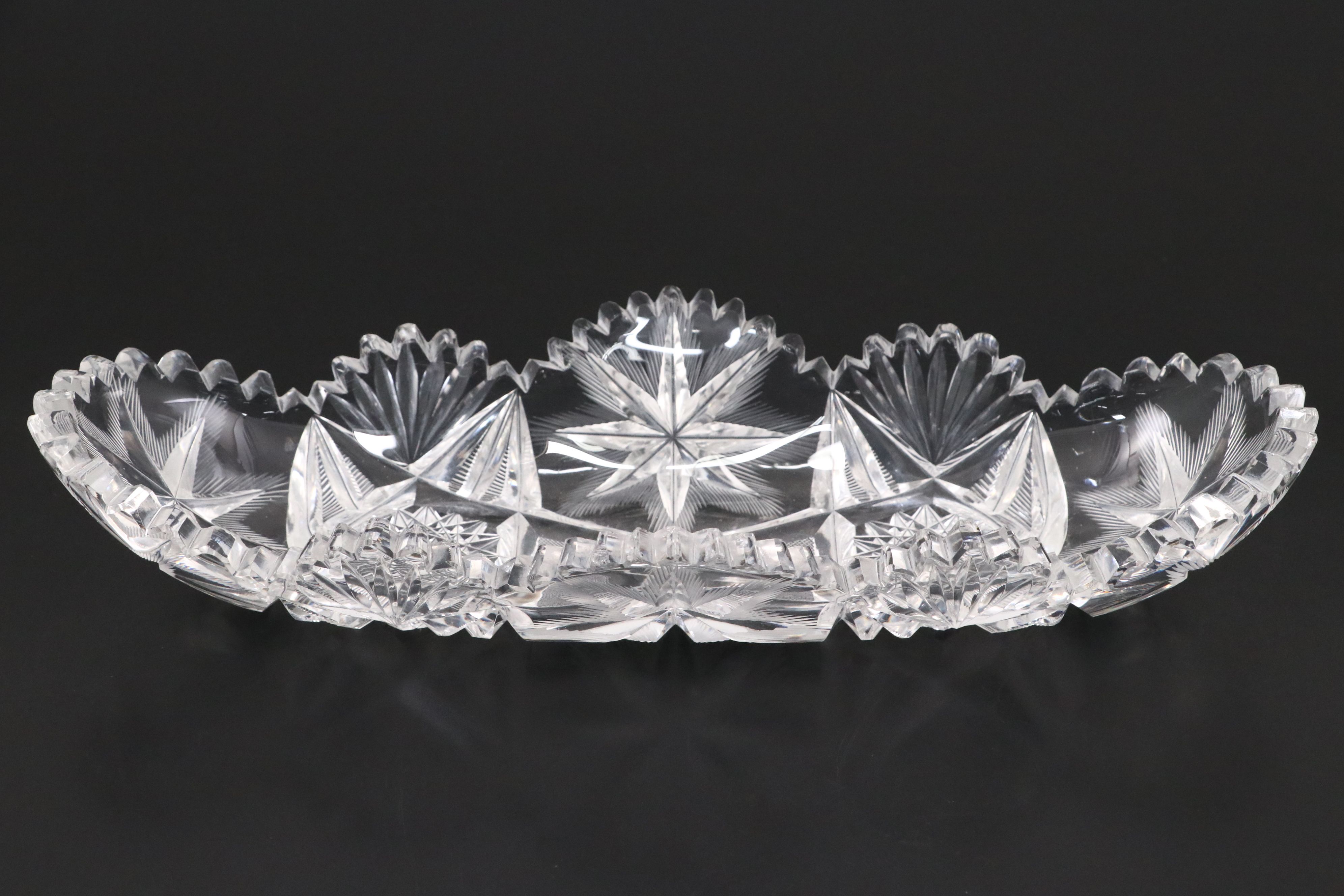 American Brilliant Style Cut Glass Compote and Other Serving Pieces