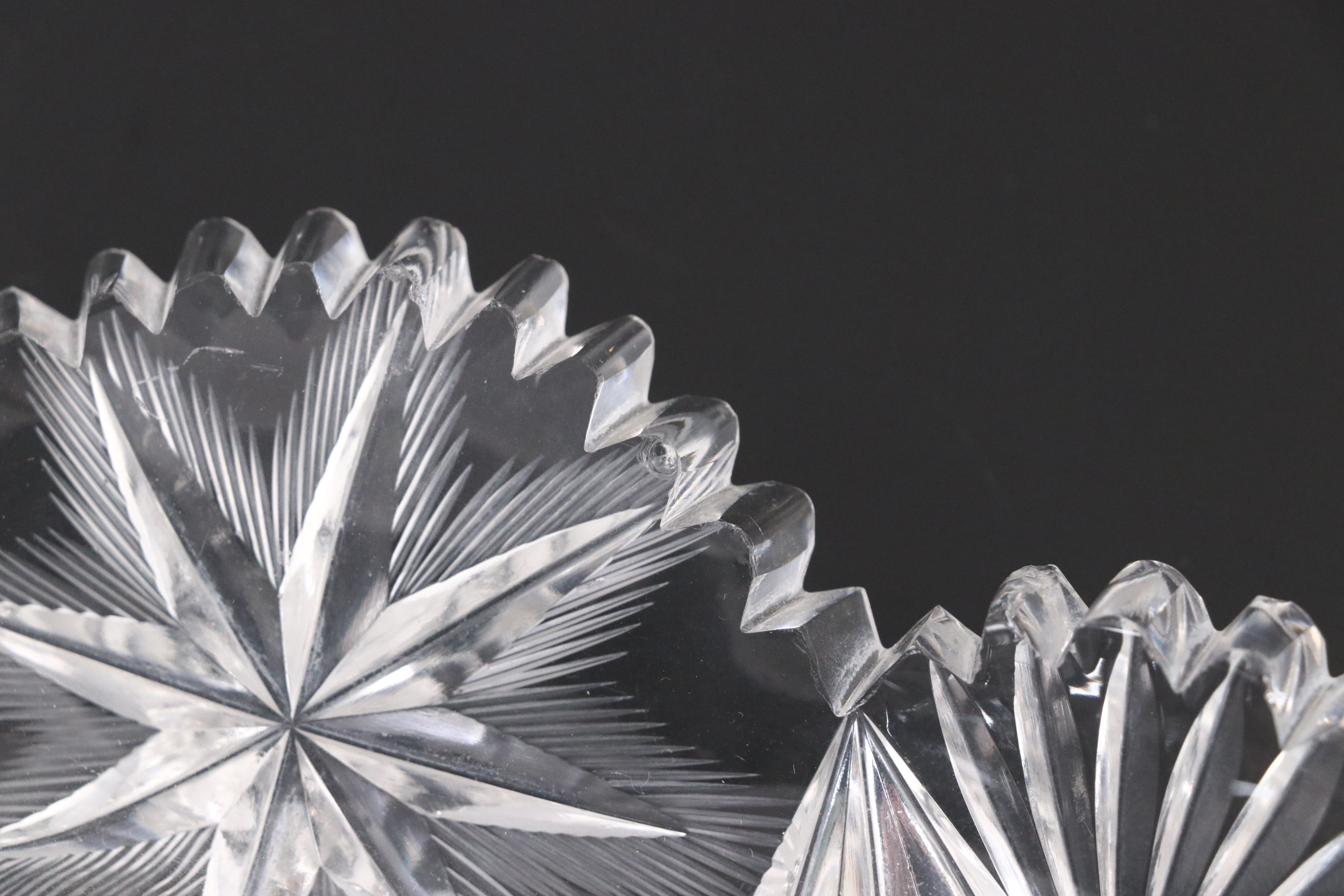 American Brilliant Style Cut Glass Compote and Other Serving Pieces