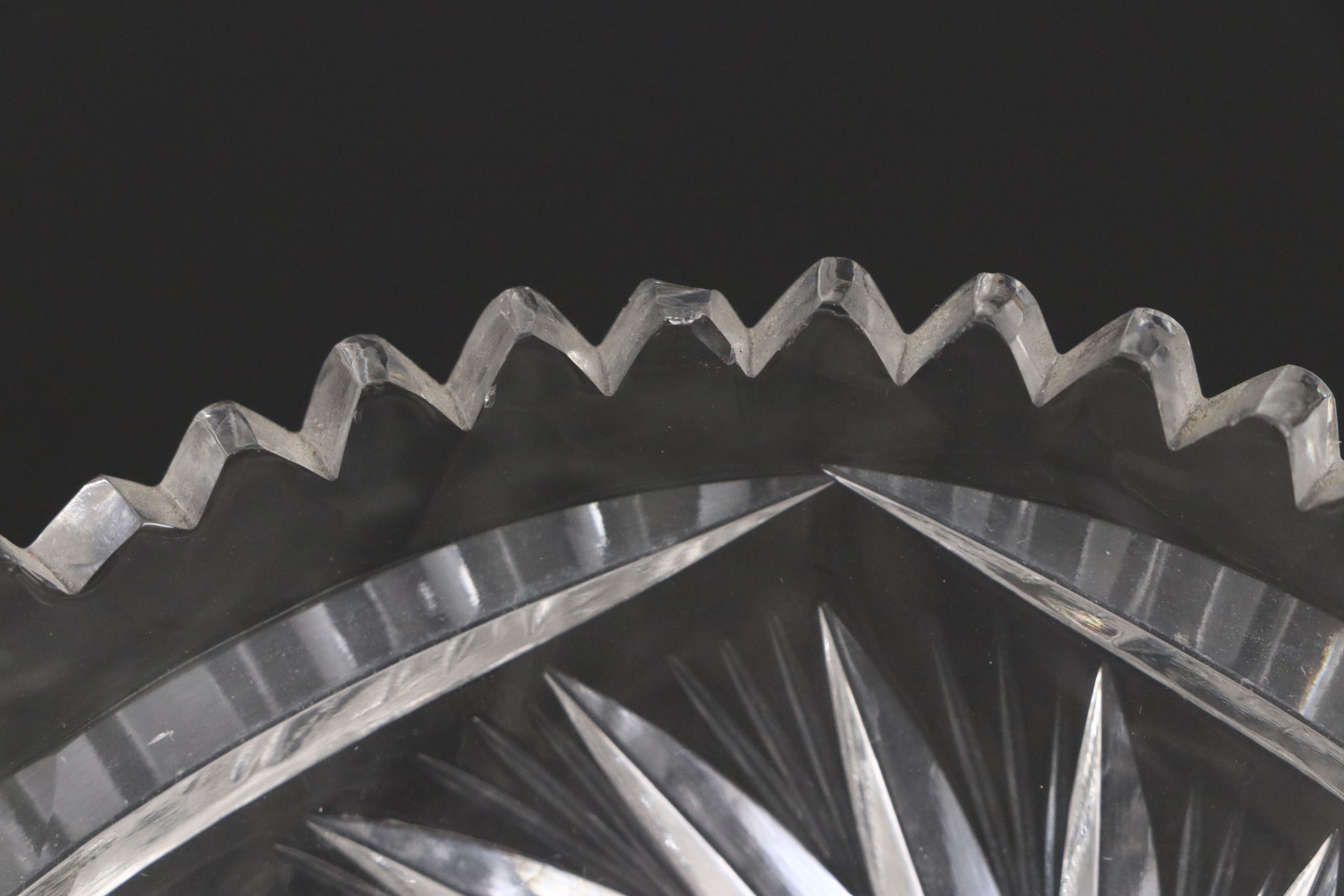 American Brilliant Style Cut Glass Compote and Other Serving Pieces