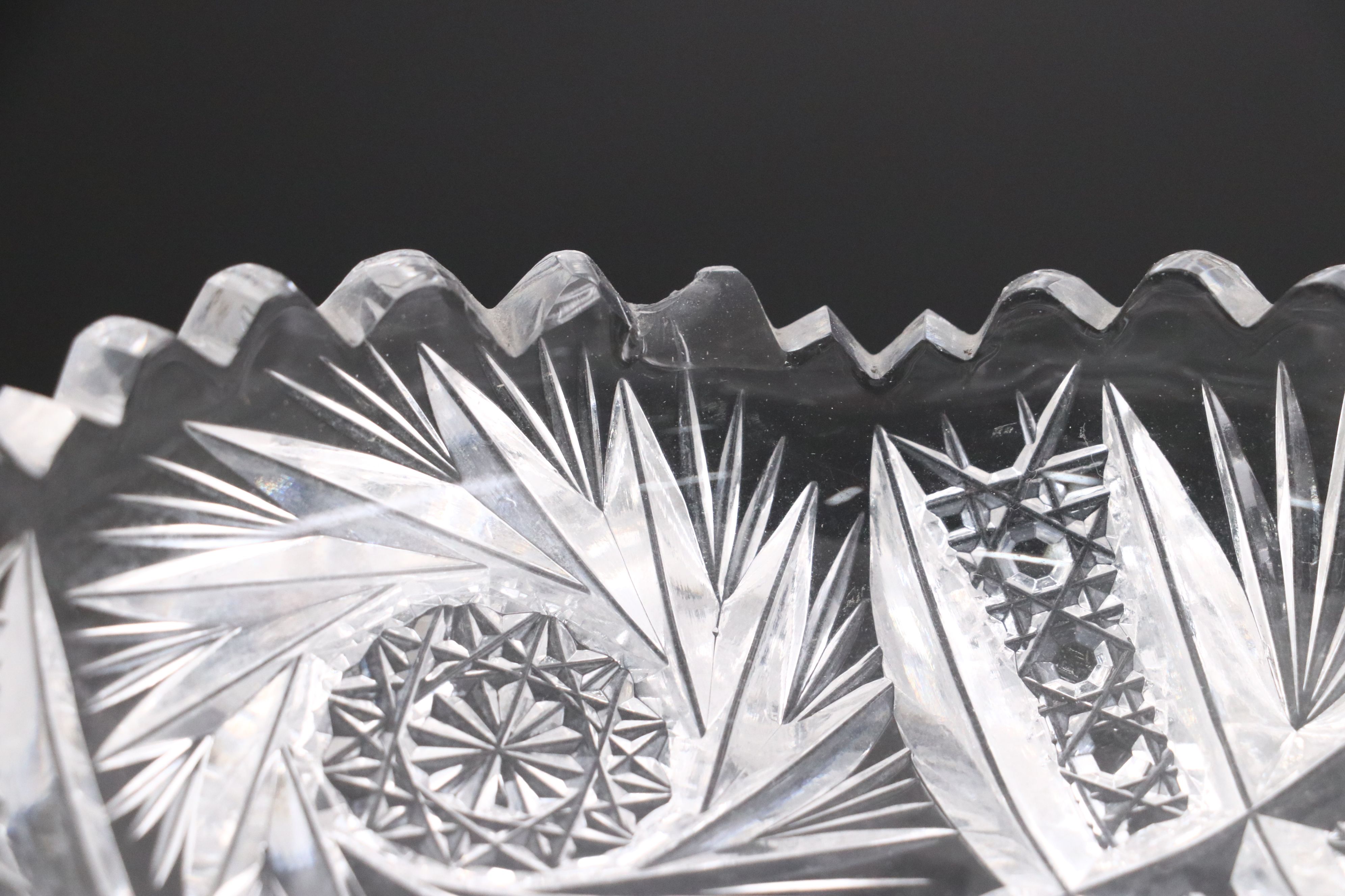 American Brilliant Style Cut Glass Compote and Other Serving Pieces