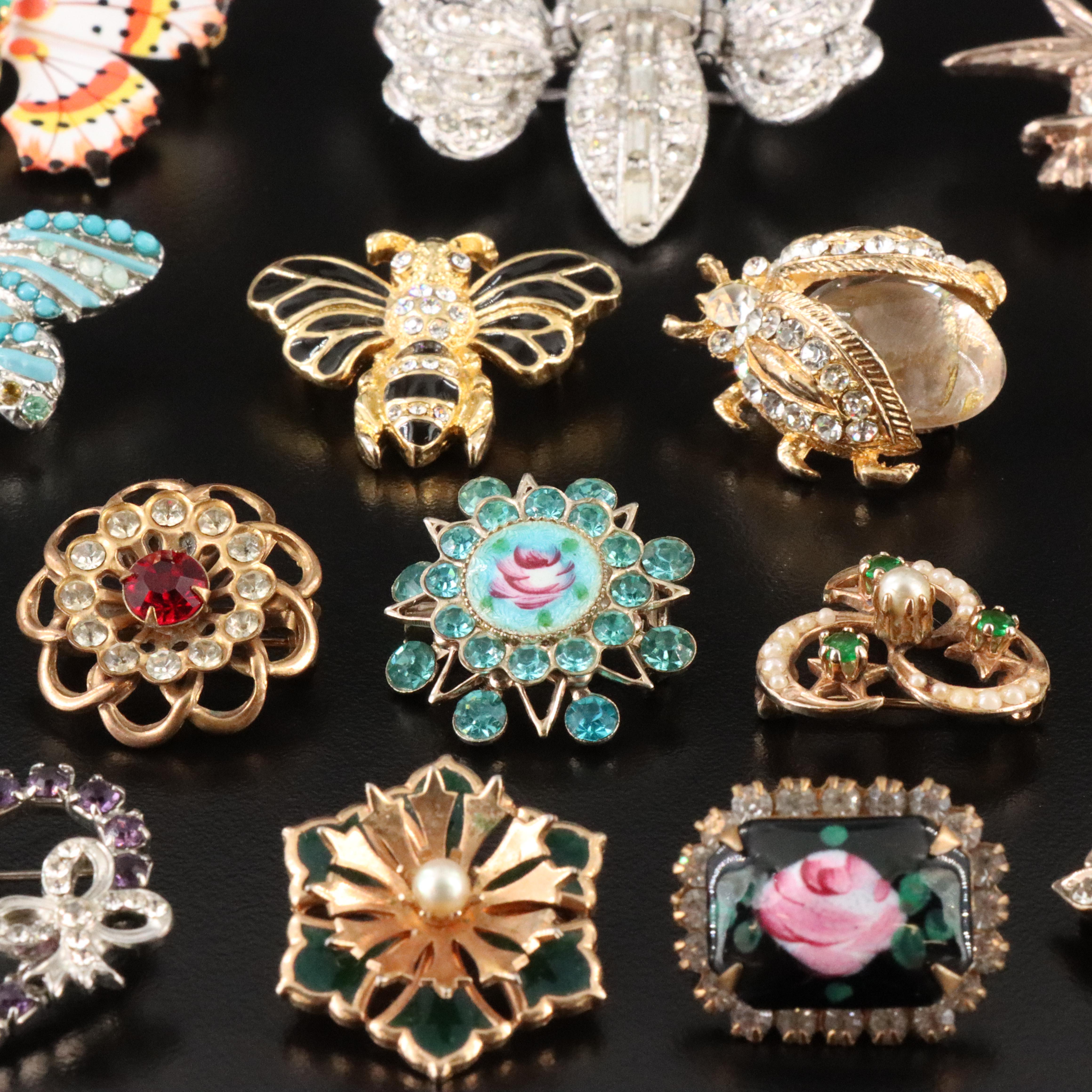 Sterling, Scatter Pins and Flowers Featured in Vintage Jewelry Collection