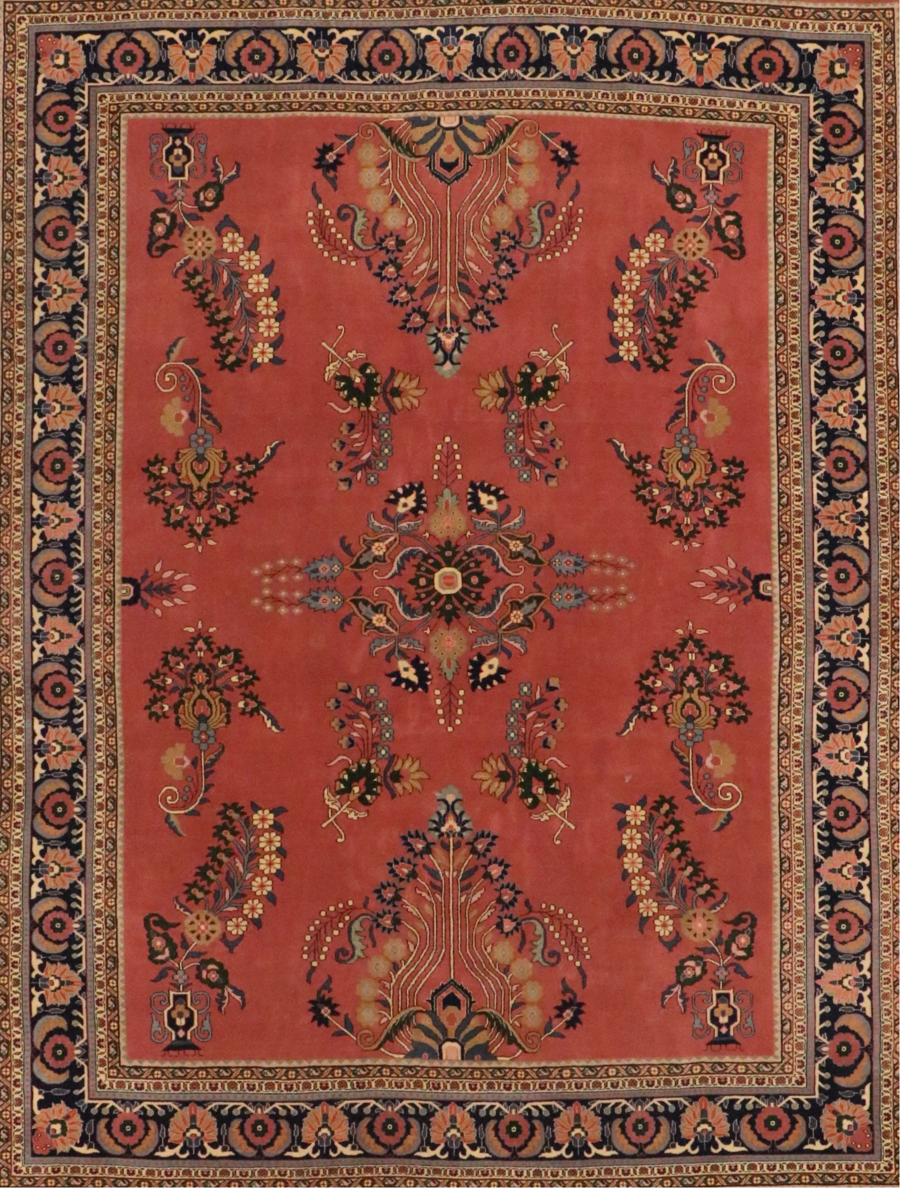 9' x 12'3 Hand-Knotted Fitz & LaRue Persian Sarouk Room Sized Rug