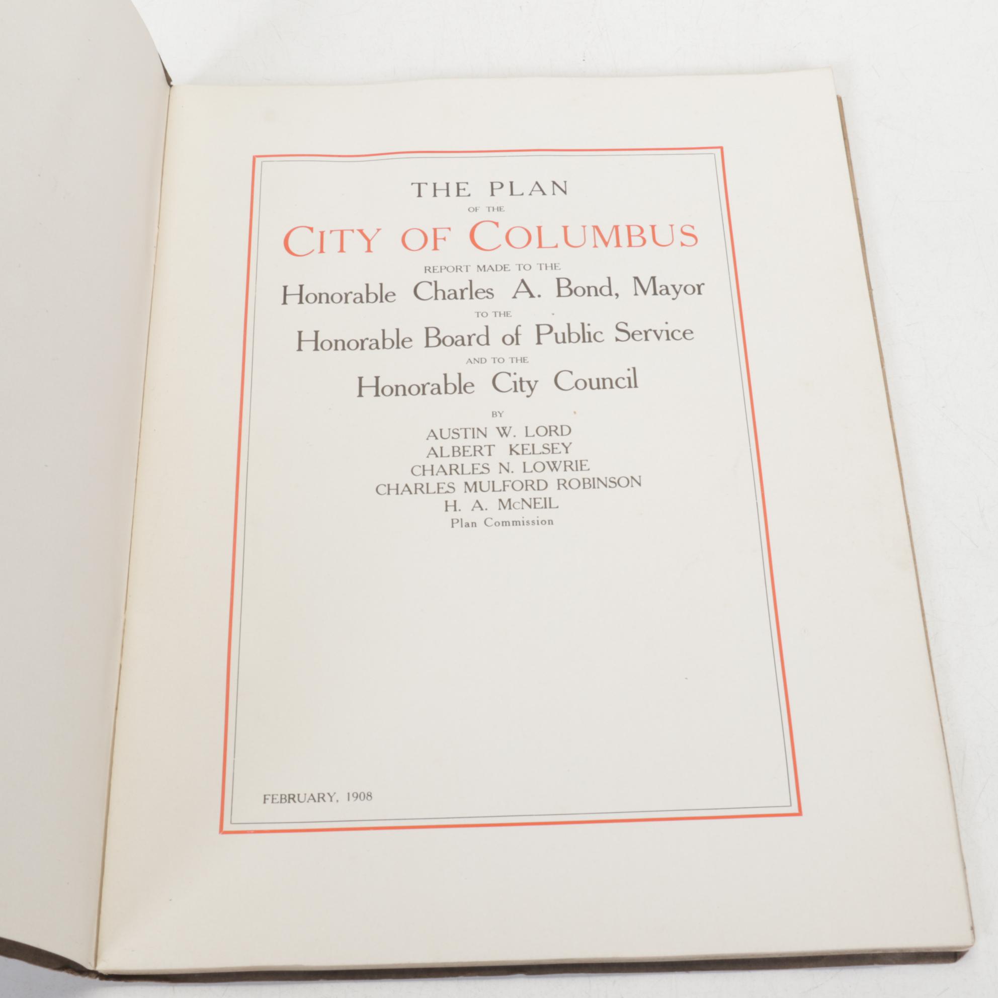 1908 Report of the Plan Commission for the City of Columbus, Ohio