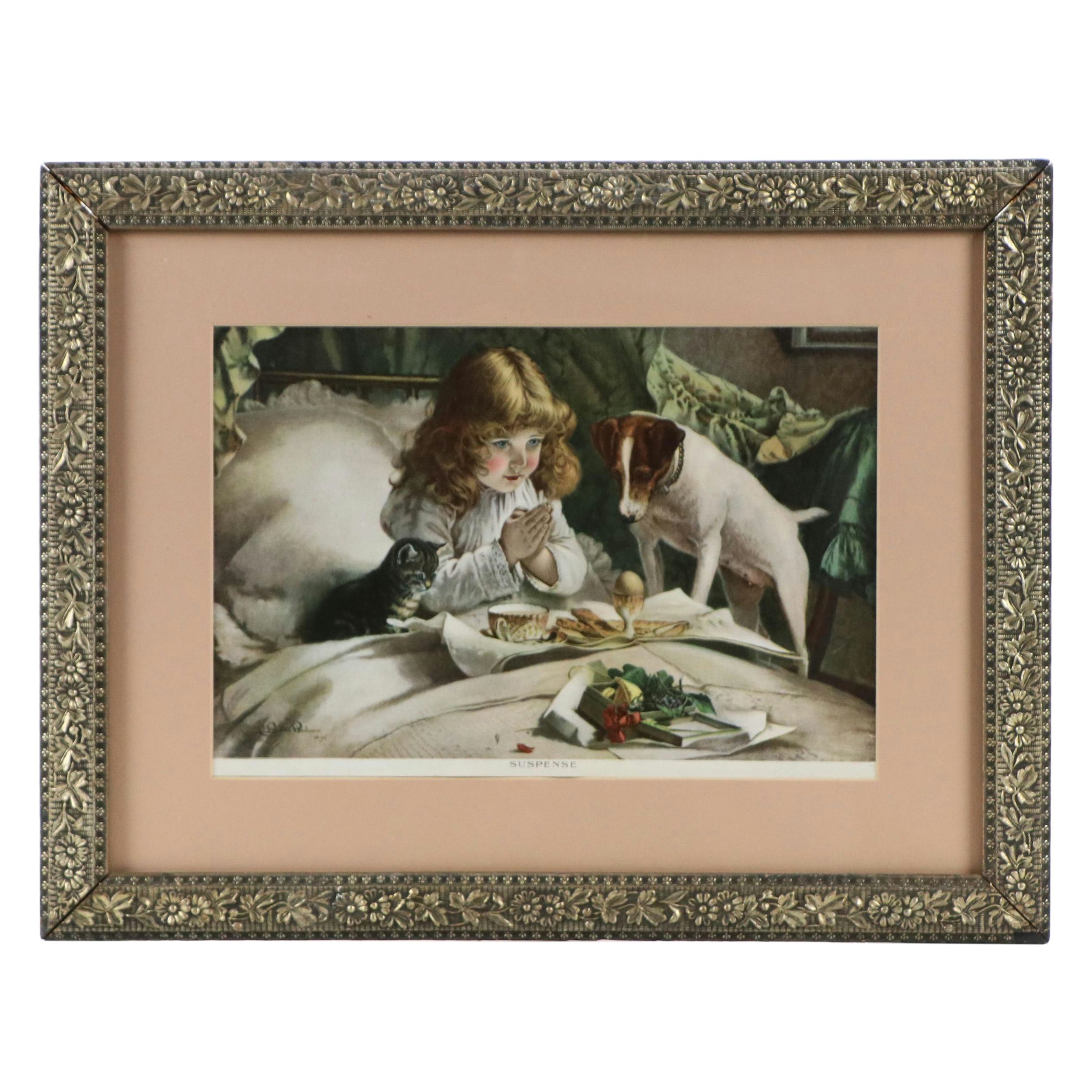 Halftone After Charles Burton Barber "Suspense"