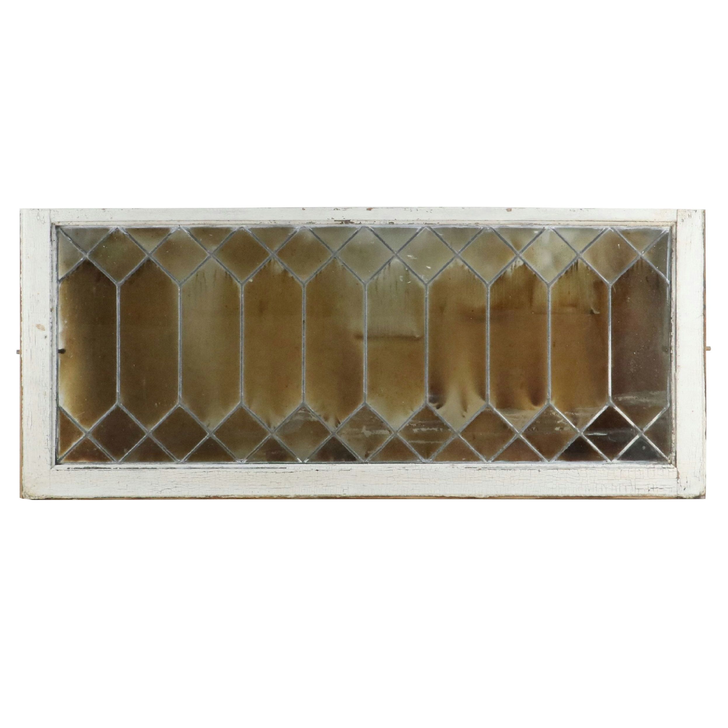 Beveled Glass Wood Framed Window