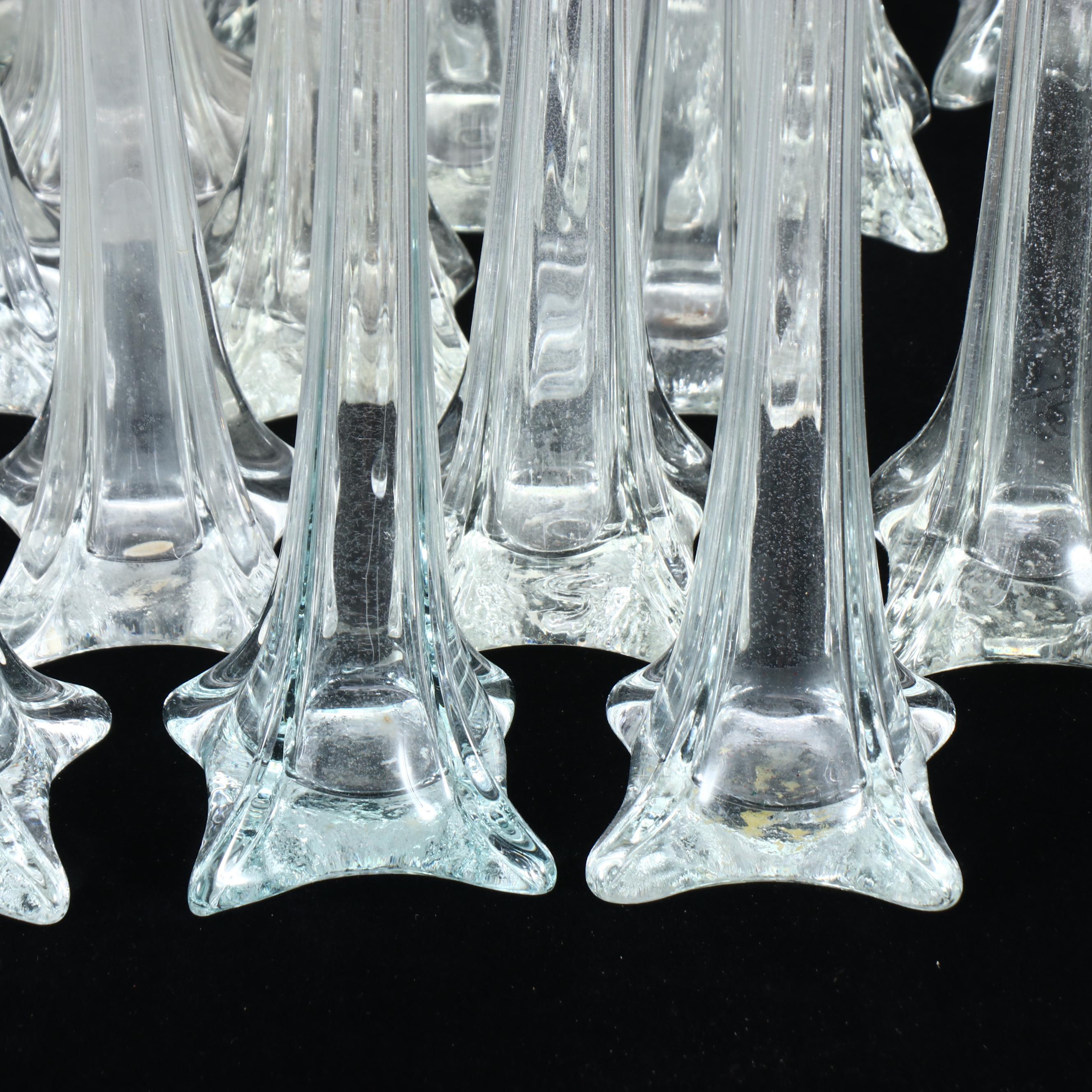 Tall Clear Glass Bud Vases of Heights Between 24" and 30"