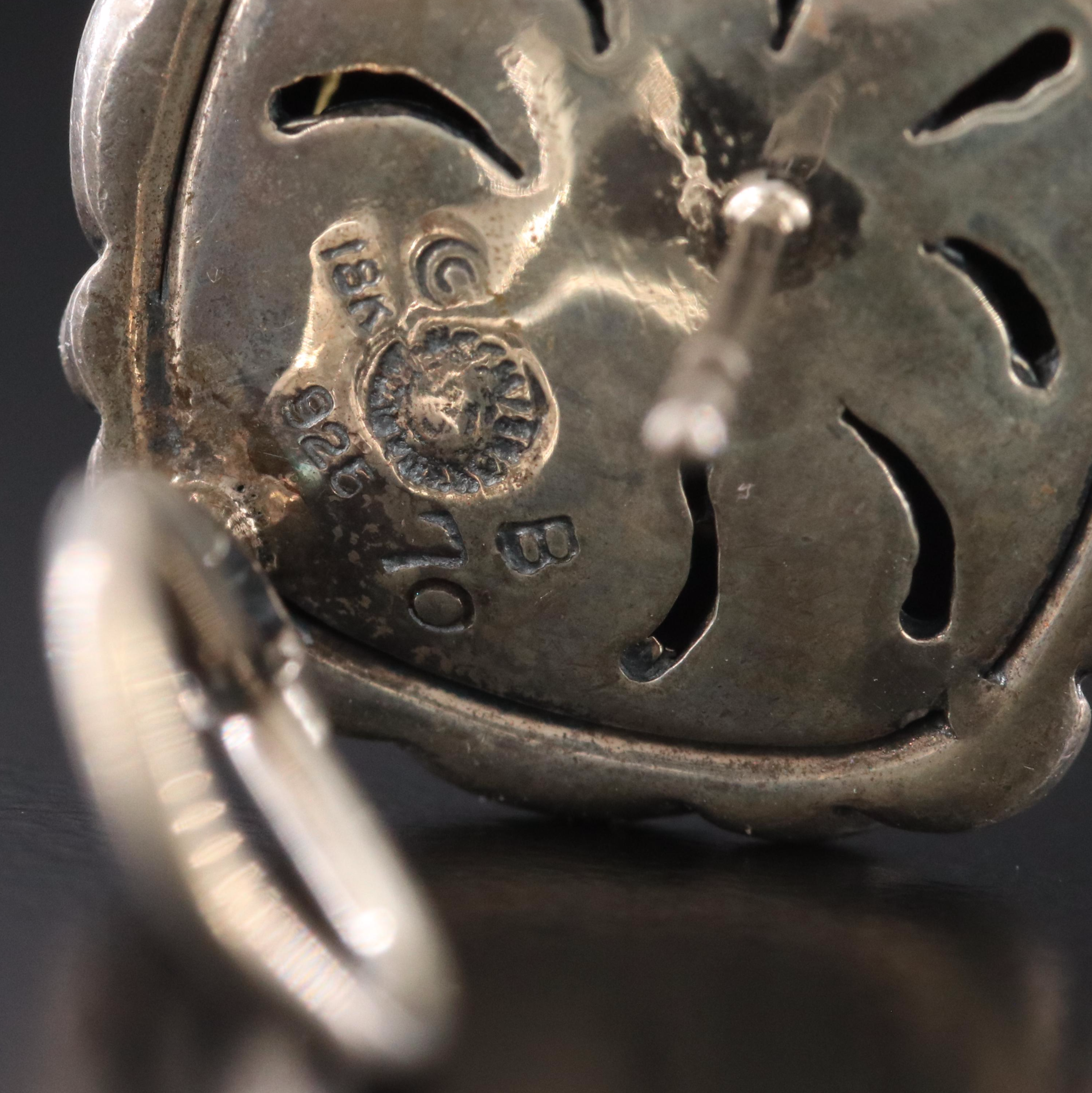 Asch Grossbardt Sterling Malachite, Jasper and Lapis Lazuli Earrings