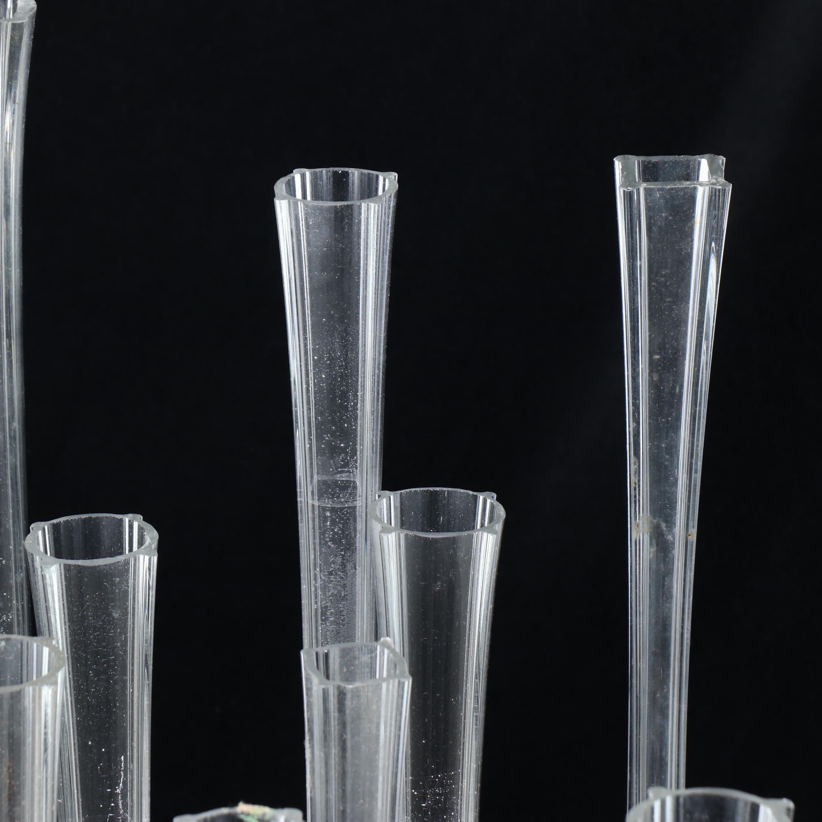 Tall Clear Glass Bud Vases of Heights Between 24" and 30"