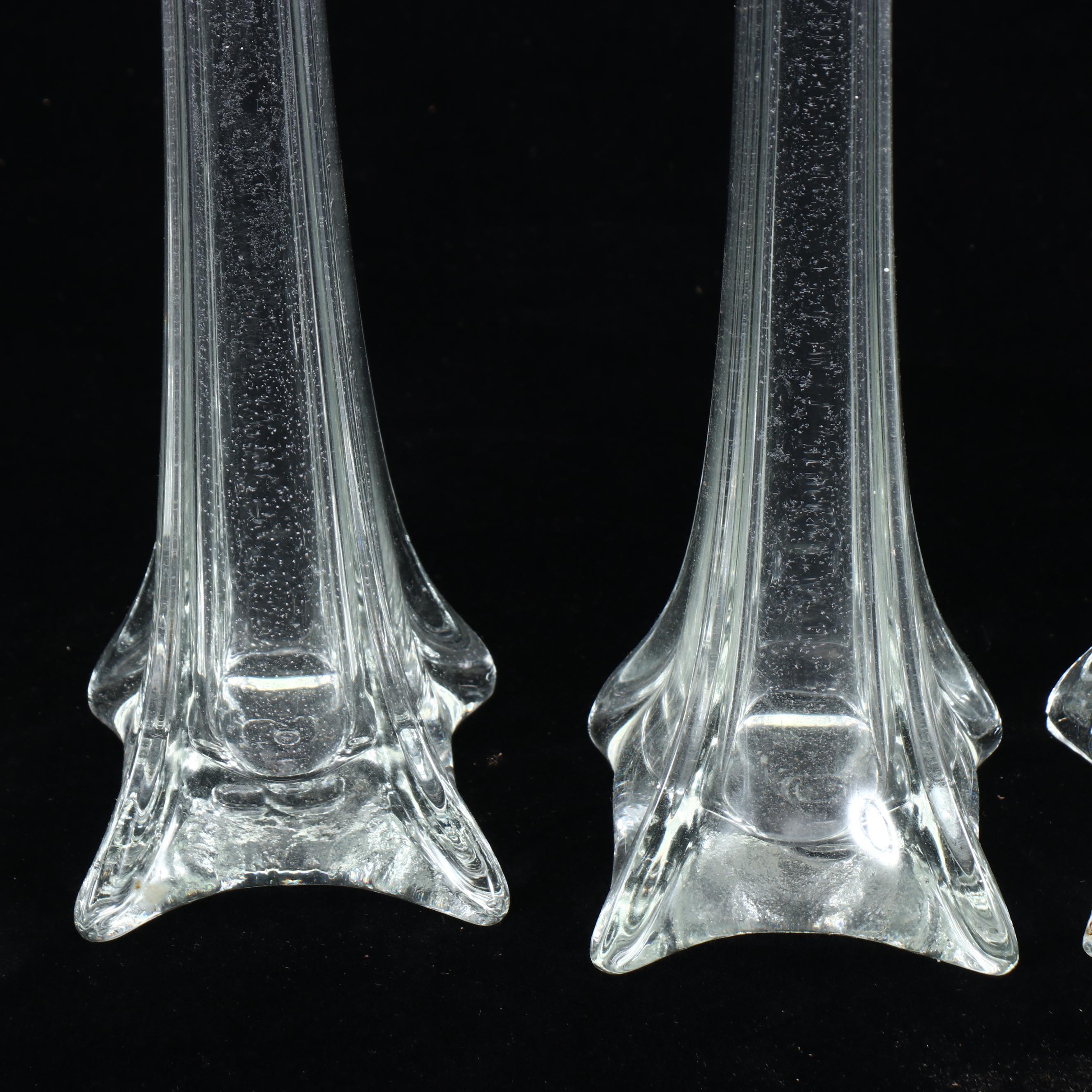 Tall Clear Glass Bud Vases of Heights Between 24" and 30"