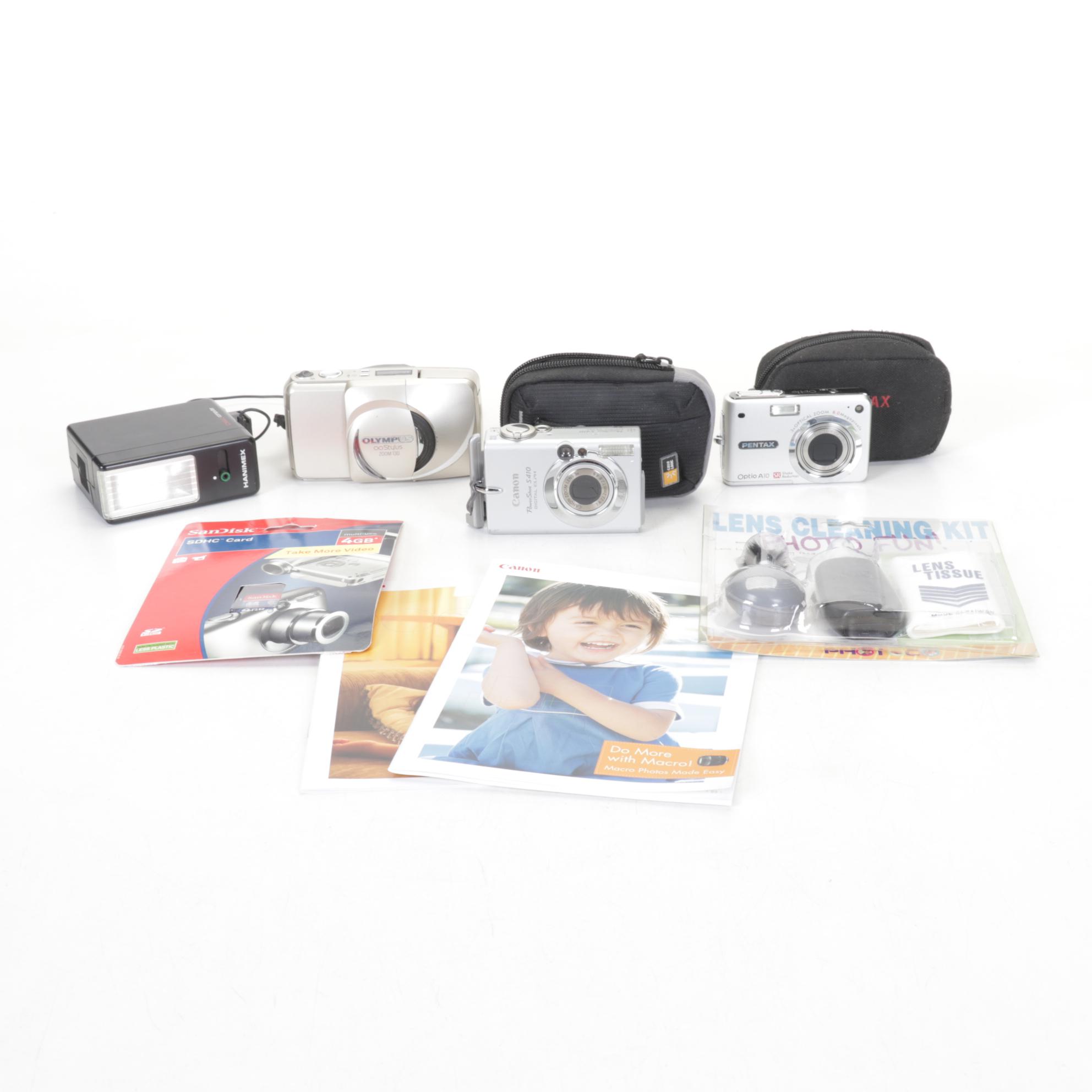 Canon PowerShot and Pentax Optio Digital Camera with Olympus Stylus and More