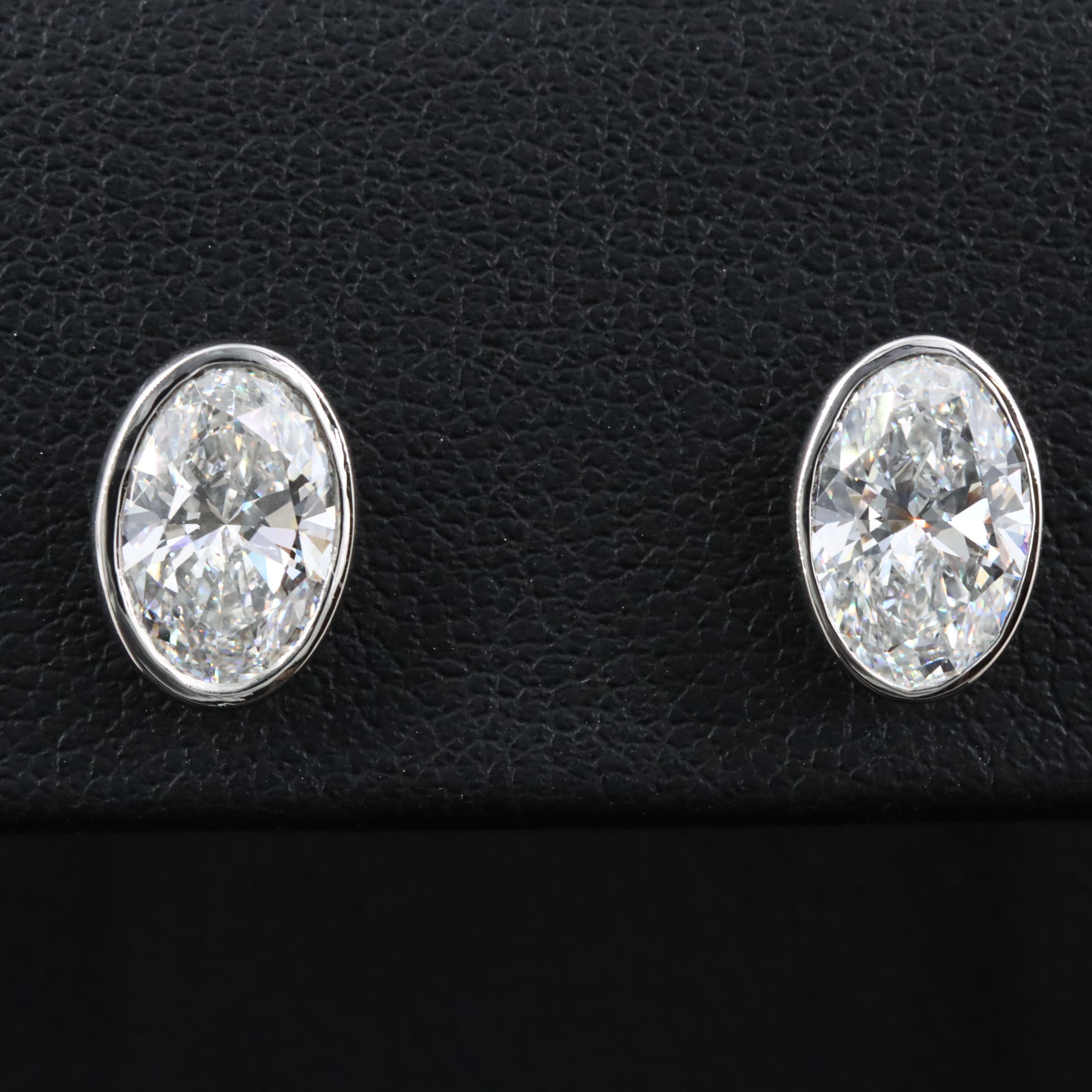 Platinum 2.86 CTW Lab Grown Diamond Stud Earrings with IGI Reports