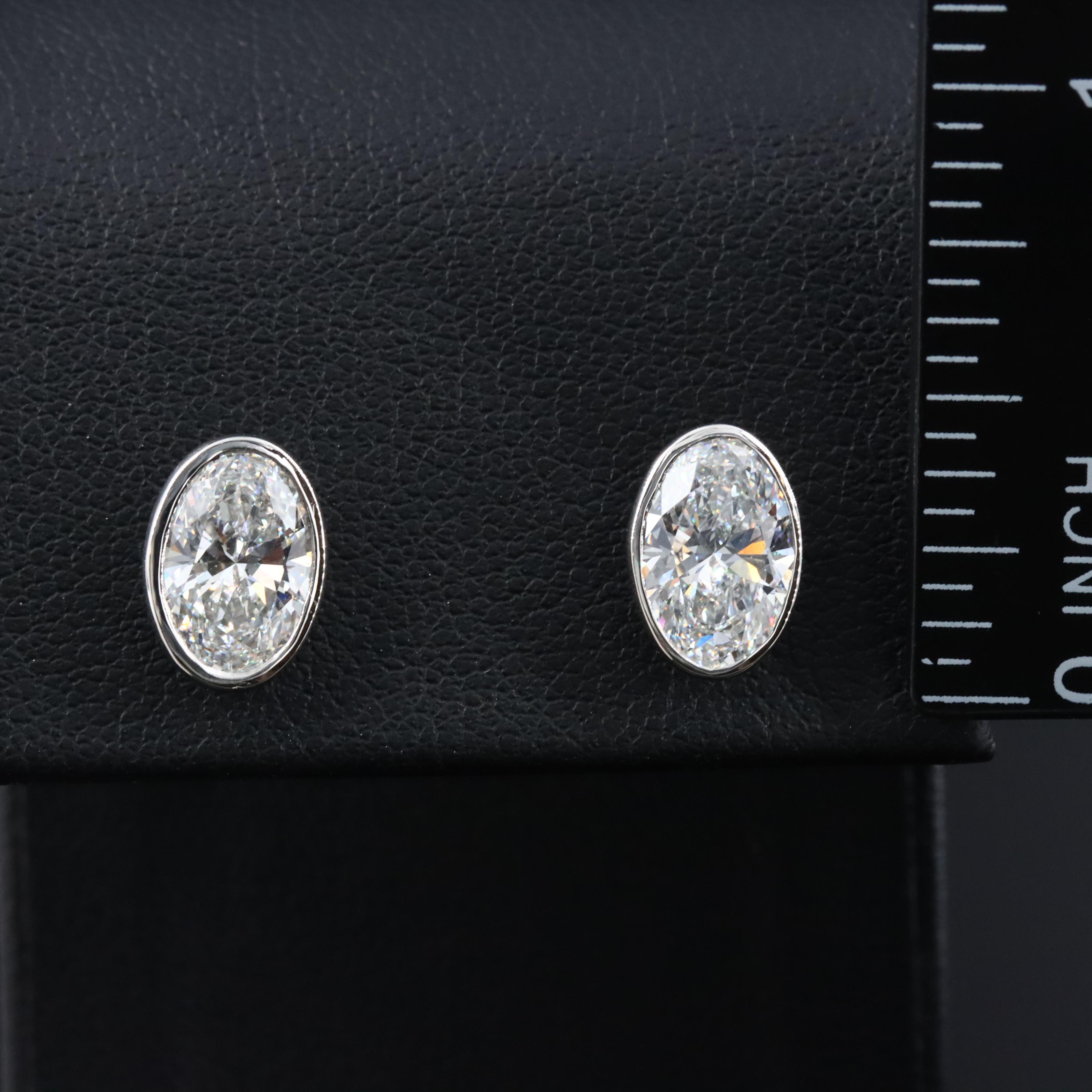 Platinum 2.86 CTW Lab Grown Diamond Stud Earrings with IGI Reports