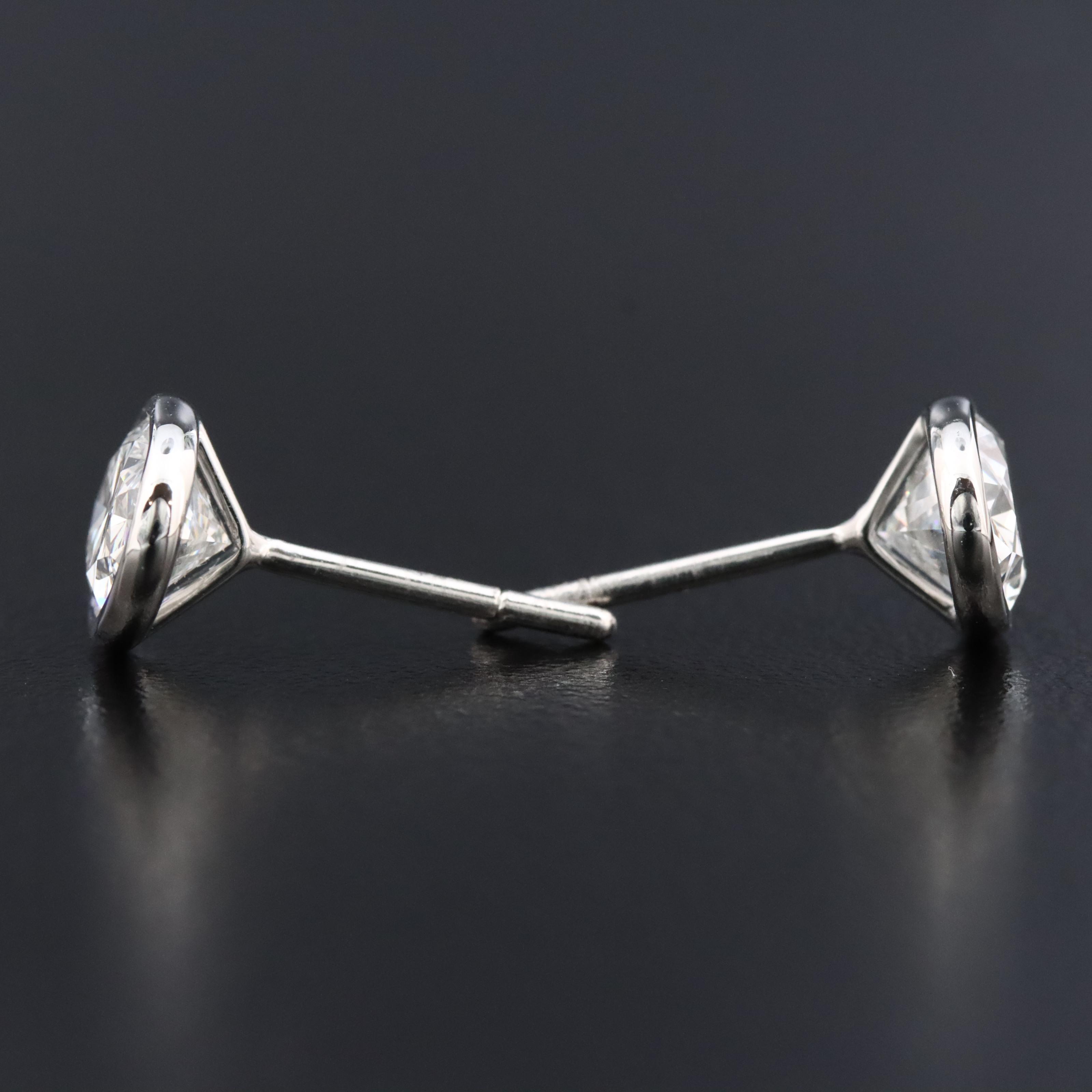 Platinum 2.86 CTW Lab Grown Diamond Stud Earrings with IGI Reports