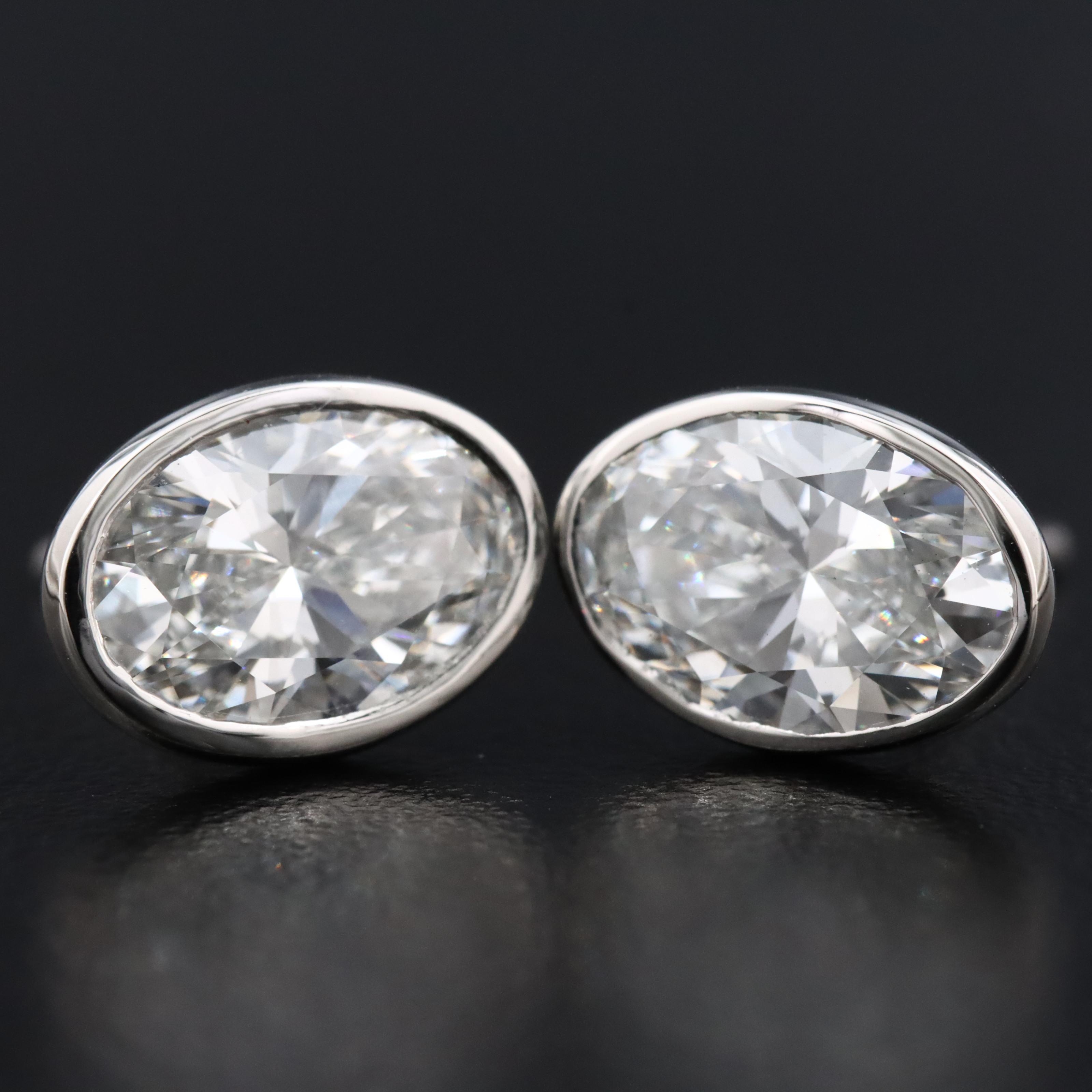 Platinum 2.86 CTW Lab Grown Diamond Stud Earrings with IGI Reports