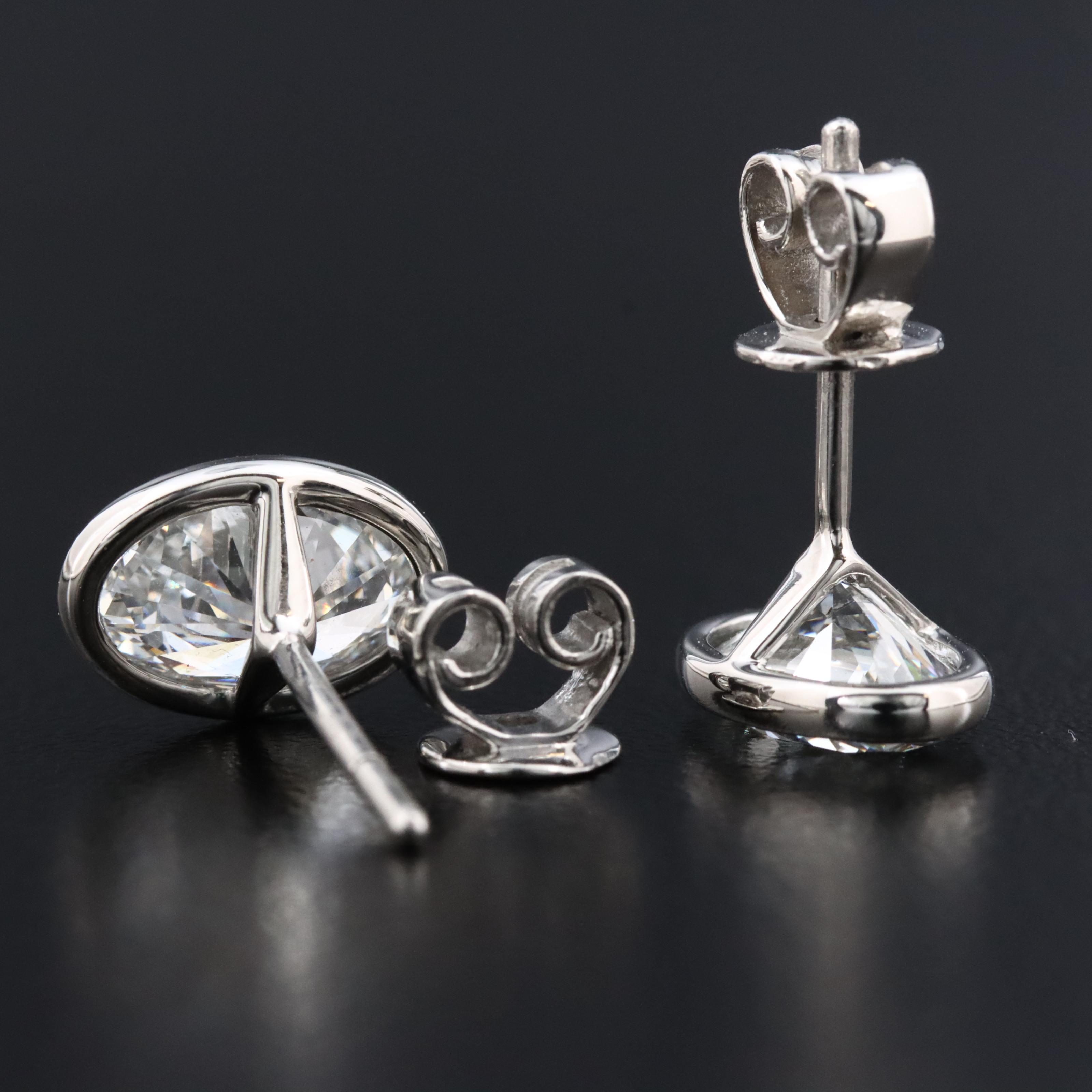 Platinum 2.86 CTW Lab Grown Diamond Stud Earrings with IGI Reports
