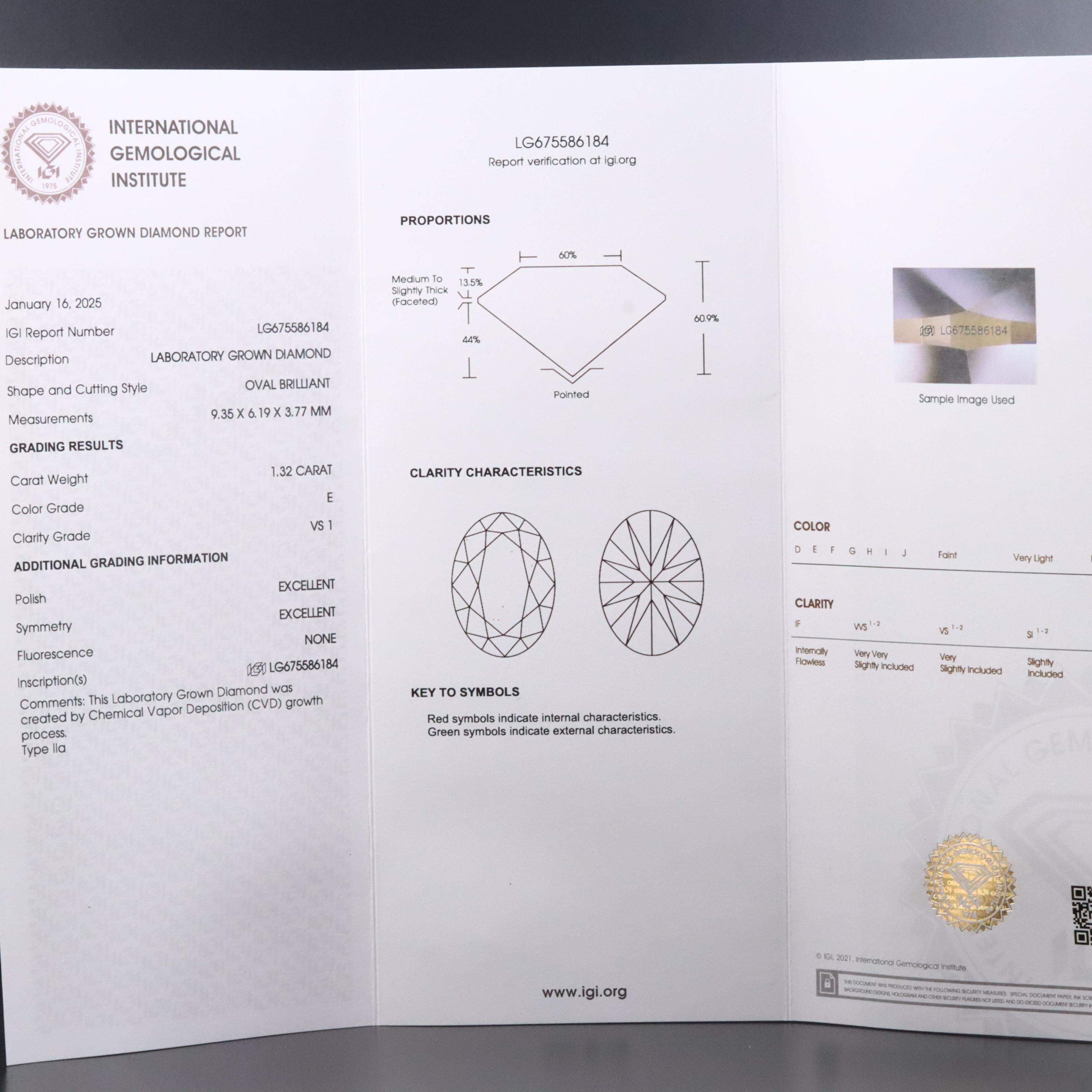 Platinum 2.86 CTW Lab Grown Diamond Stud Earrings with IGI Reports