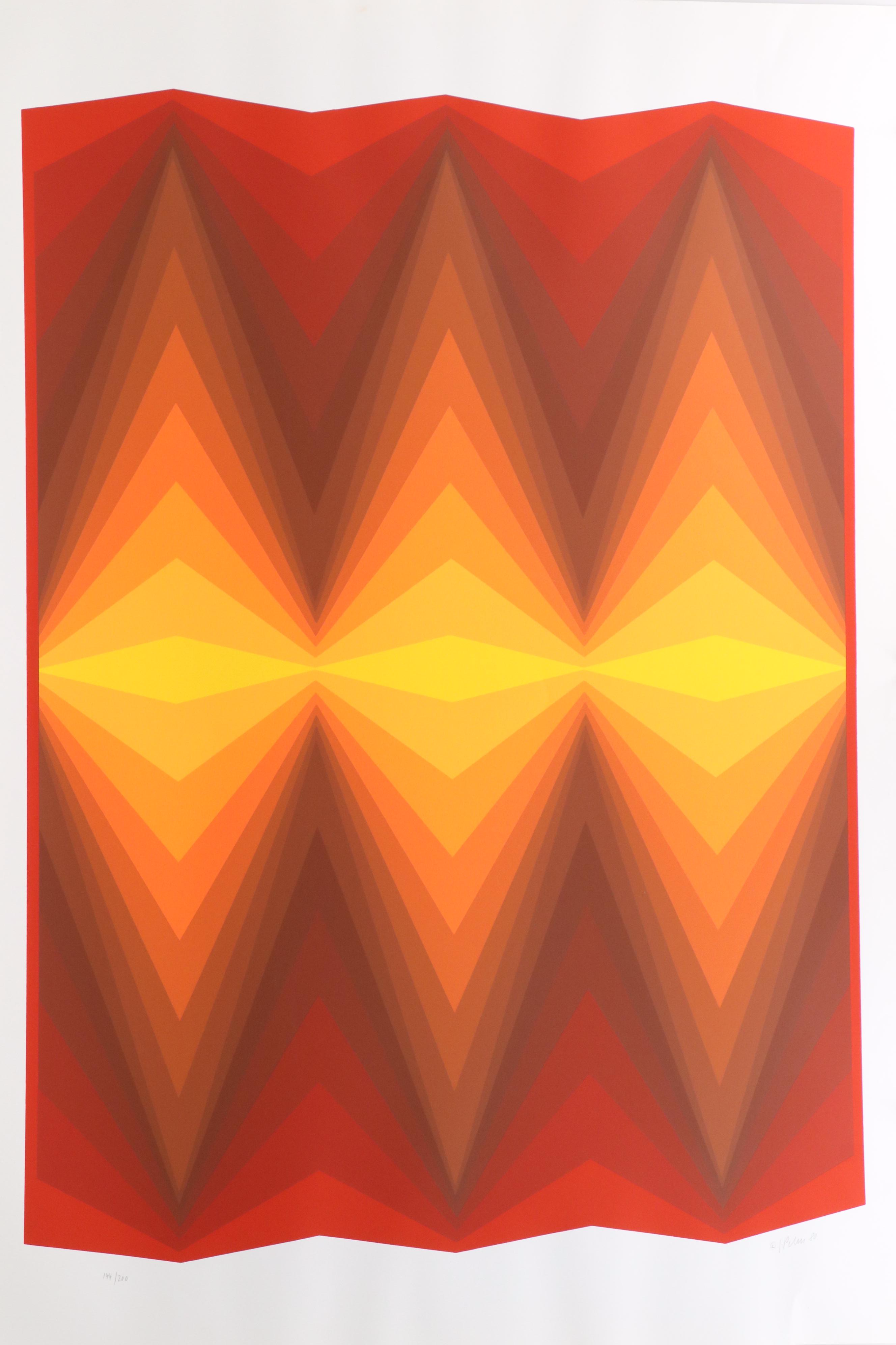 Jürgen Peters Op Art Serigraph, 1980