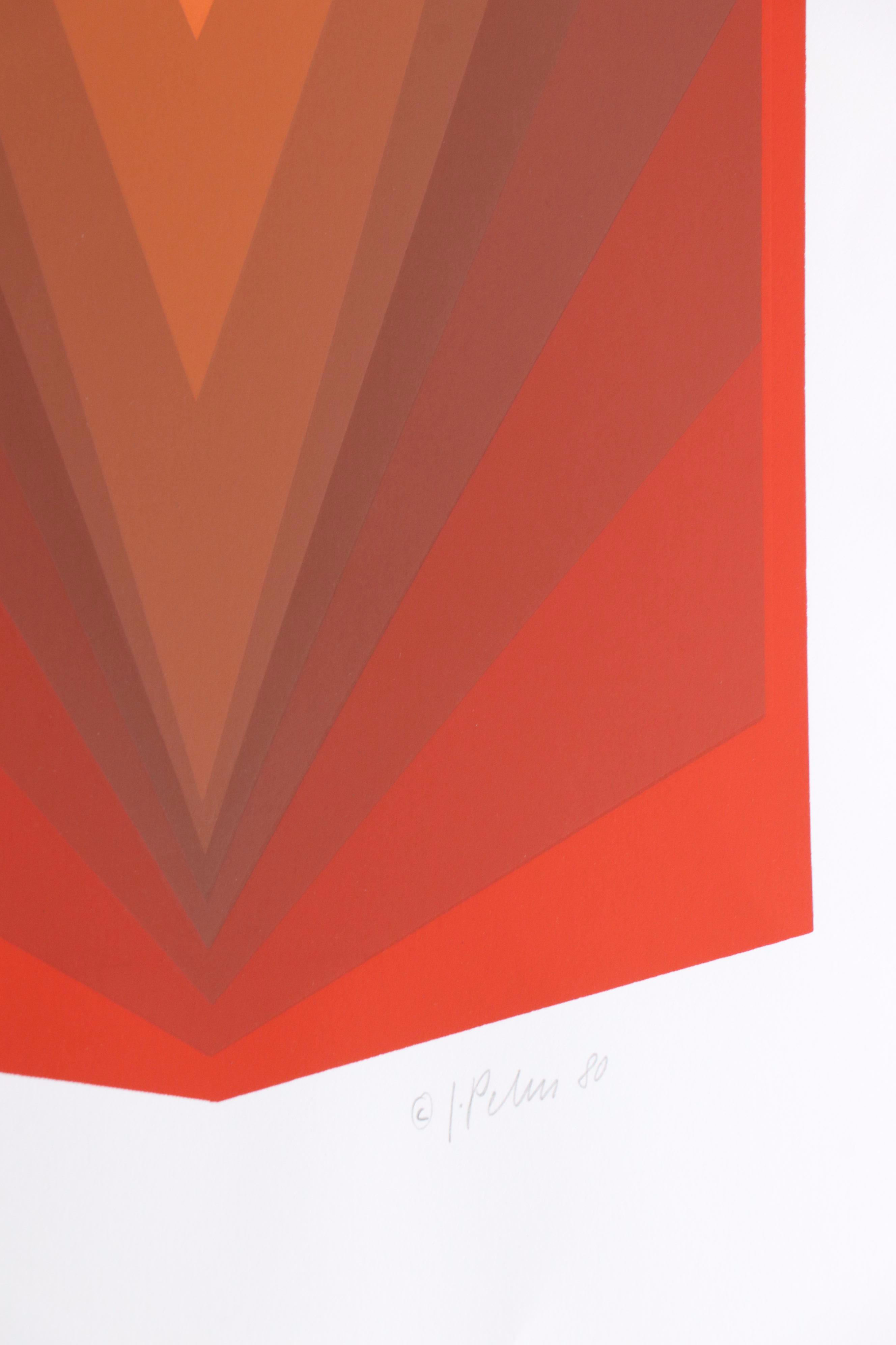 Jürgen Peters Op Art Serigraph, 1980