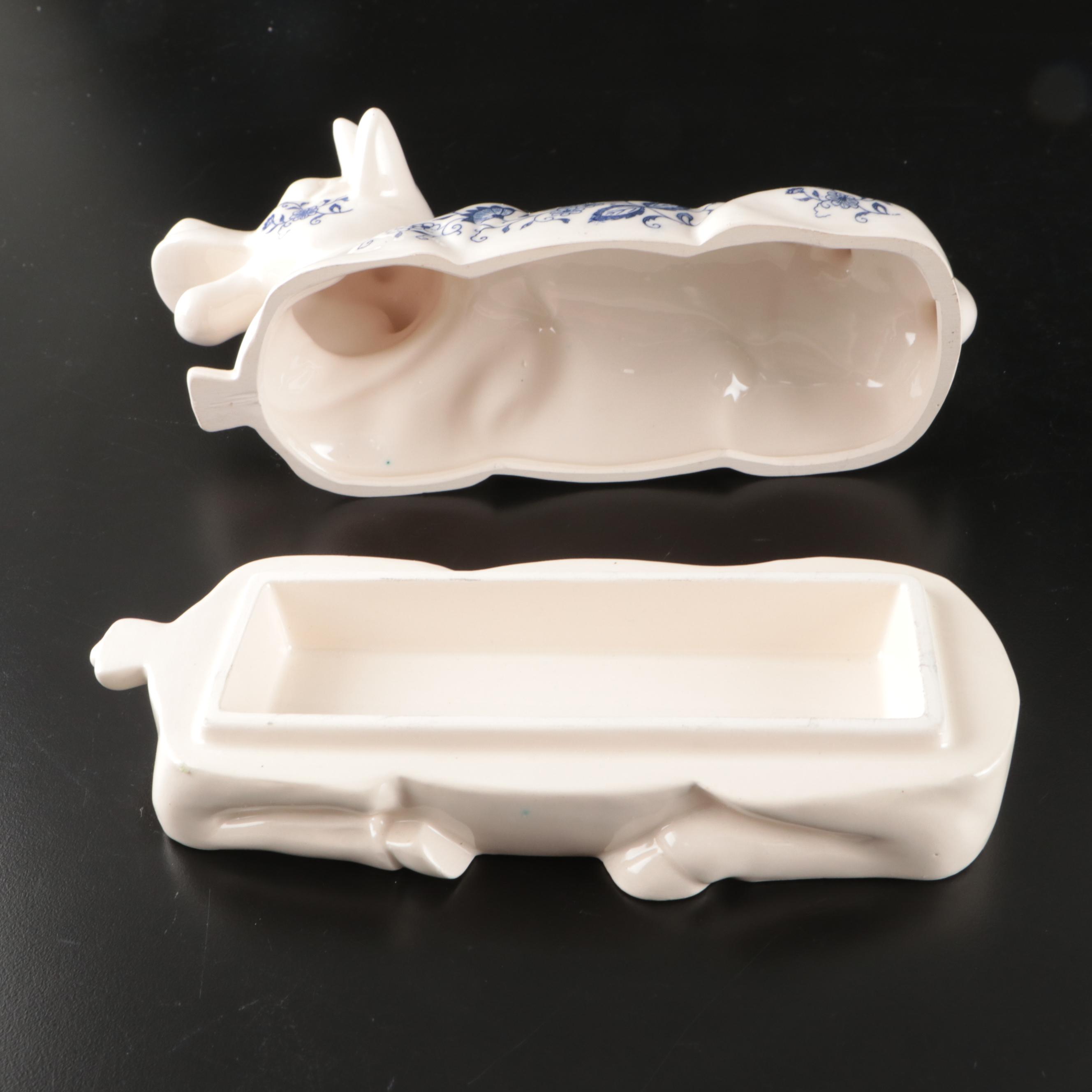 Japanese Blue Floral Ceramic Pitcher and Plates with Other Floral Tableware