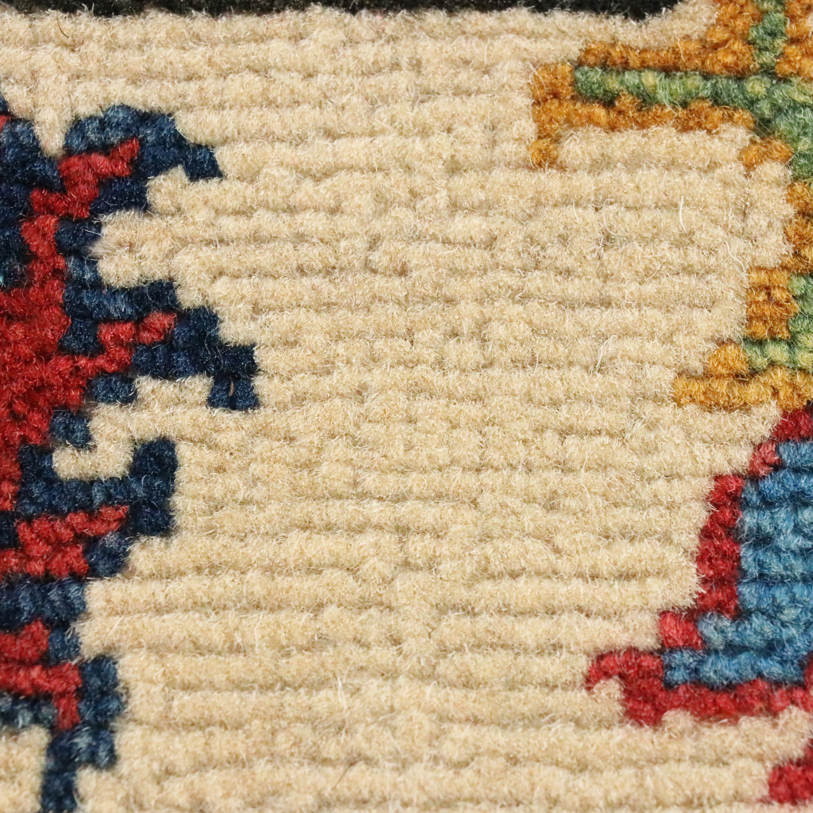 2' x 2'11 Hand-Knotted Afghan Kazak Accent Rug