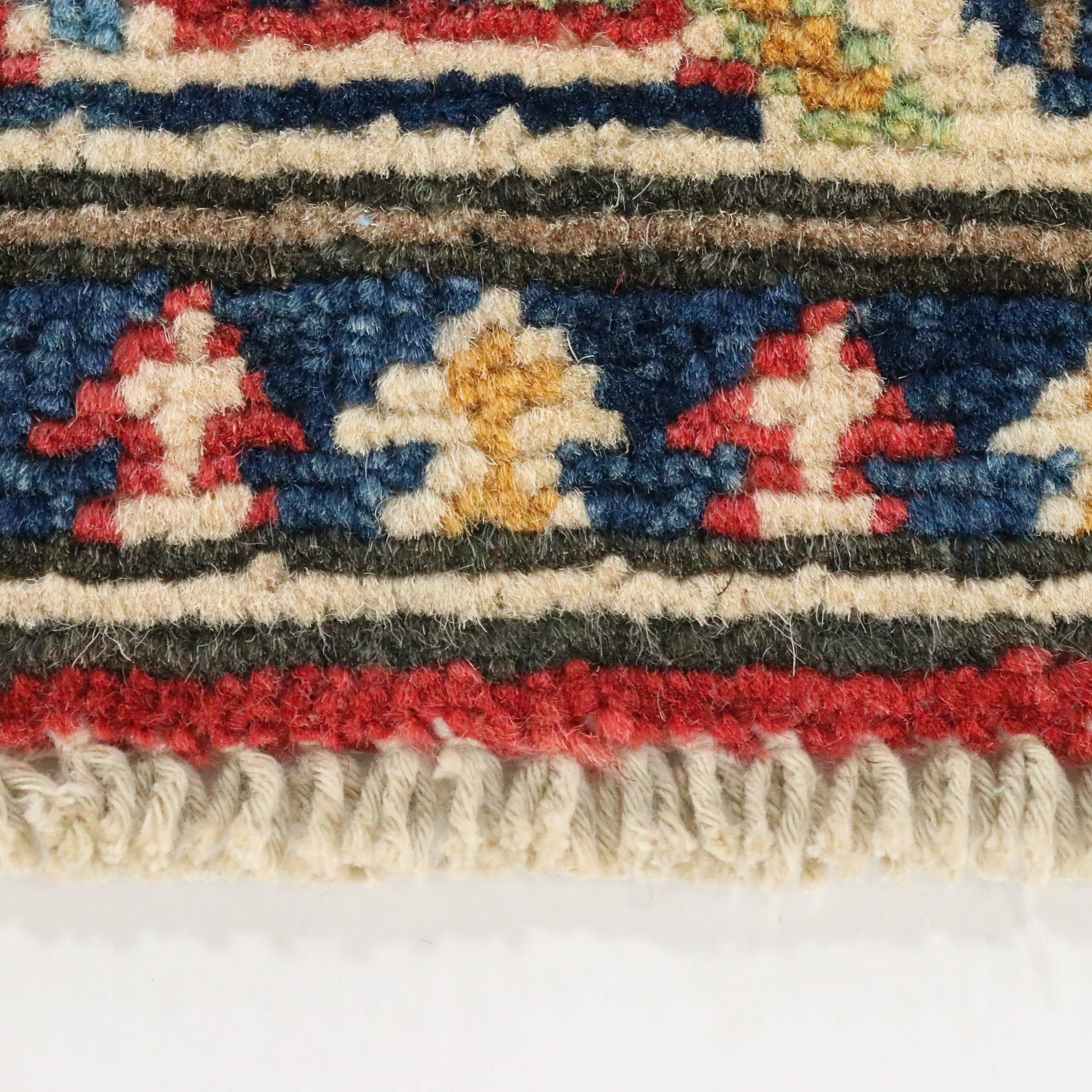 2' x 2'11 Hand-Knotted Afghan Kazak Accent Rug