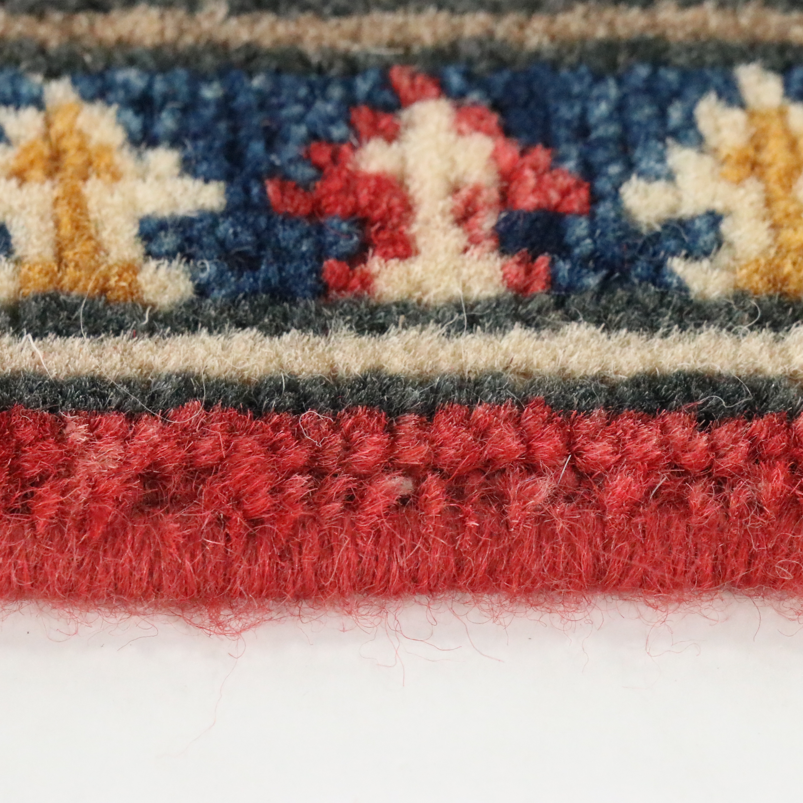 2' x 2'11 Hand-Knotted Afghan Kazak Accent Rug