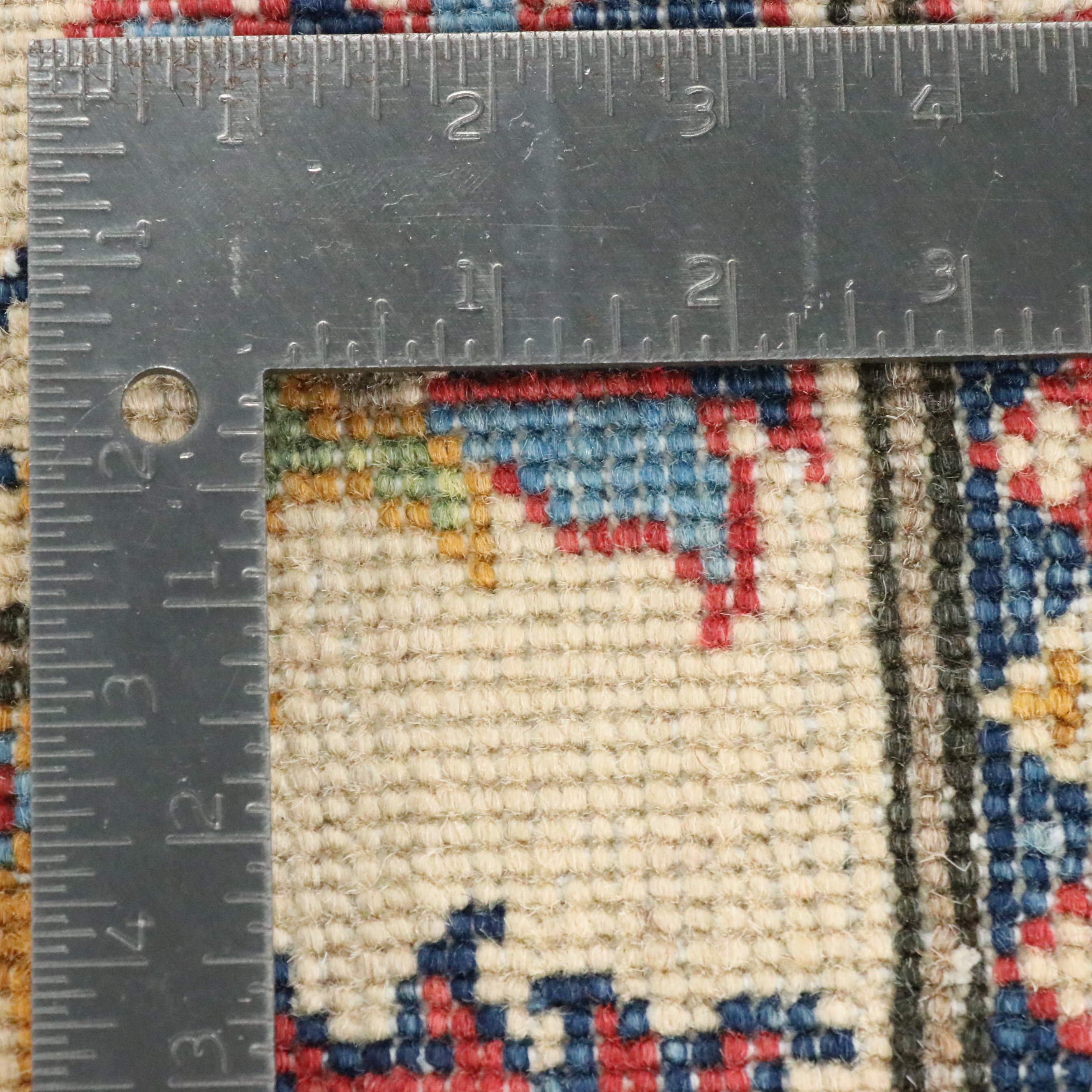 2' x 2'11 Hand-Knotted Afghan Kazak Accent Rug