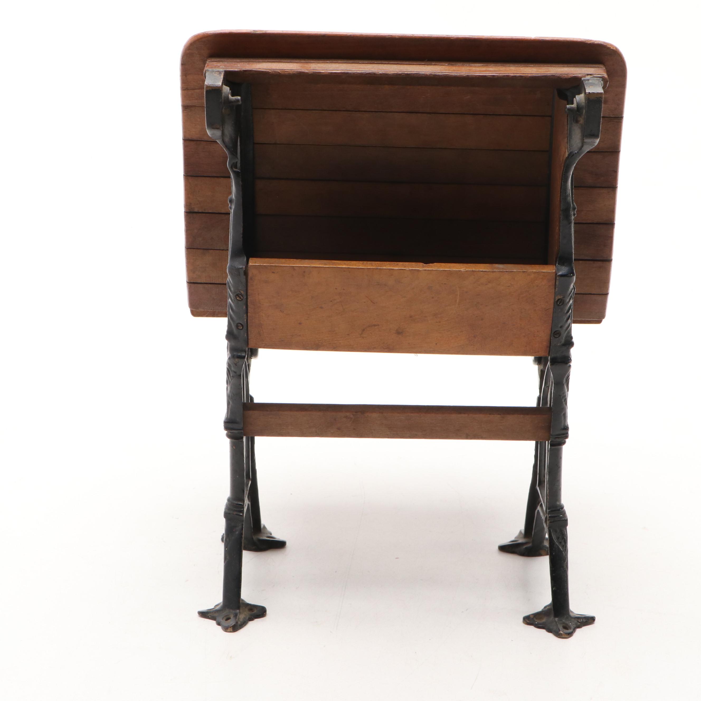 Victorian Style Wood and Cast Iron Miniature School House Chair