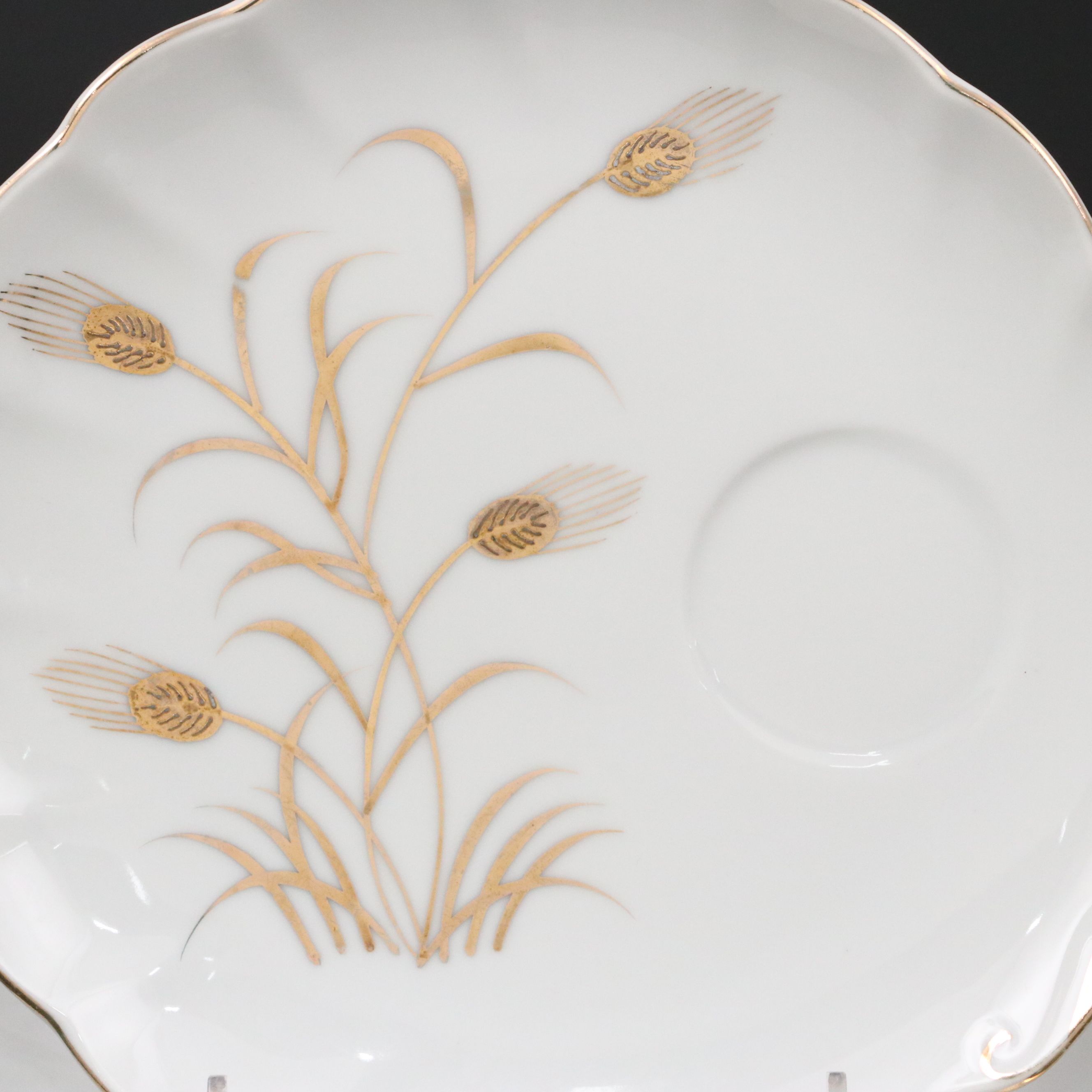 Lefton Gold Gilt Porcelain Teacups and Dessert Plates with Other Teaware