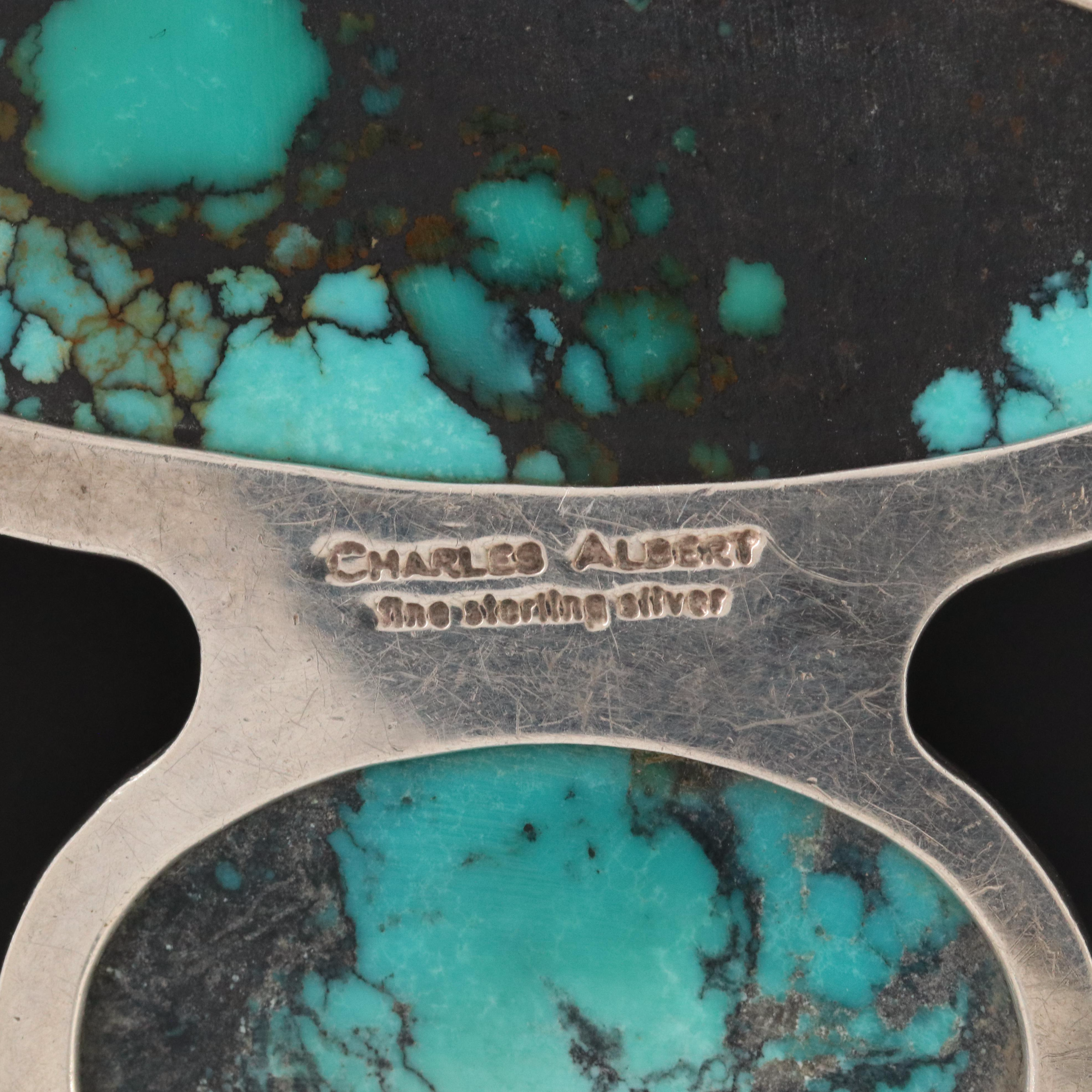 Charles Albert Sterling Turquoise Pendant